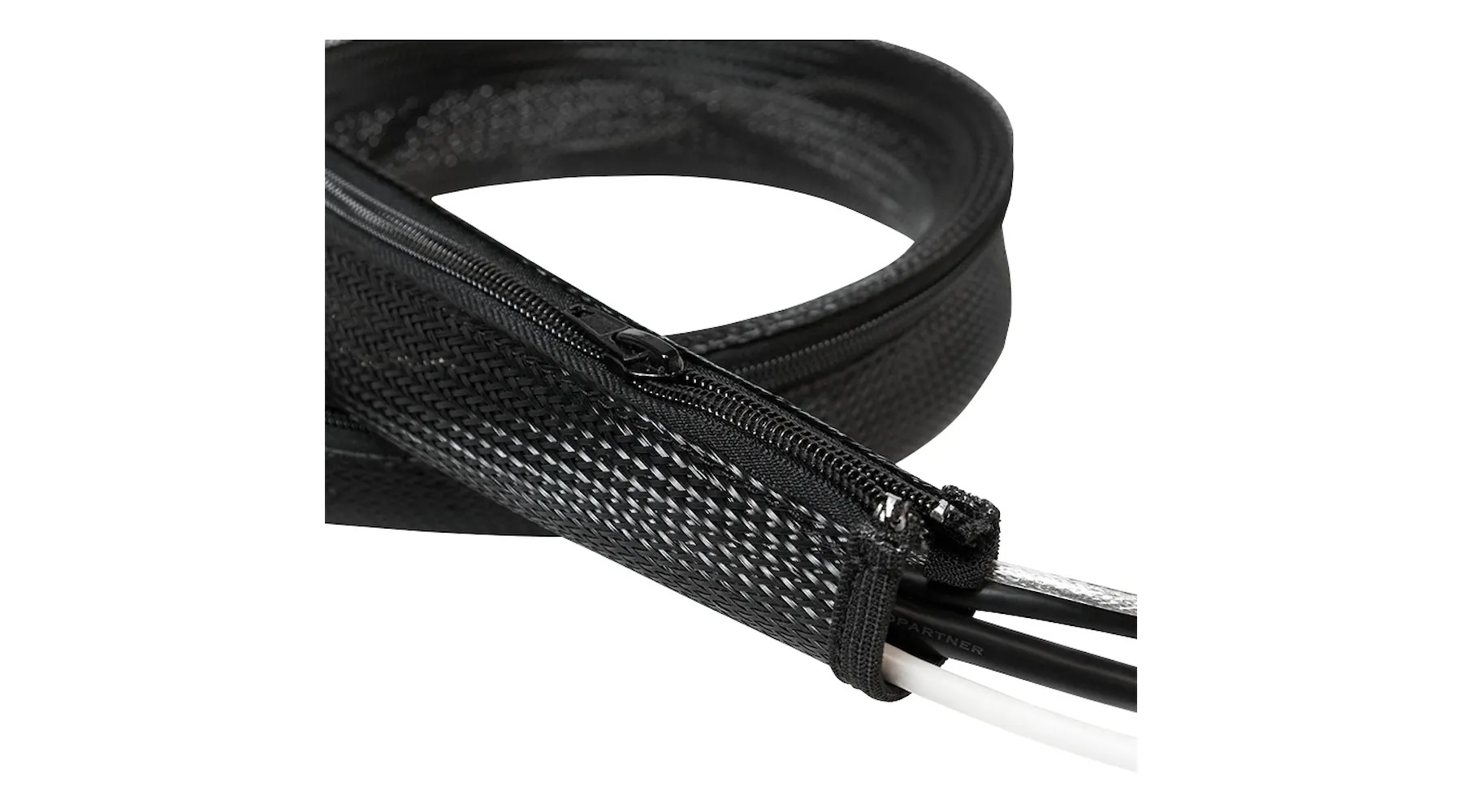 LOGILINK Kabelschlauch 30 x 20 x 2000 mm Gewebeschlauch flexibel Reißverschluss schwarz