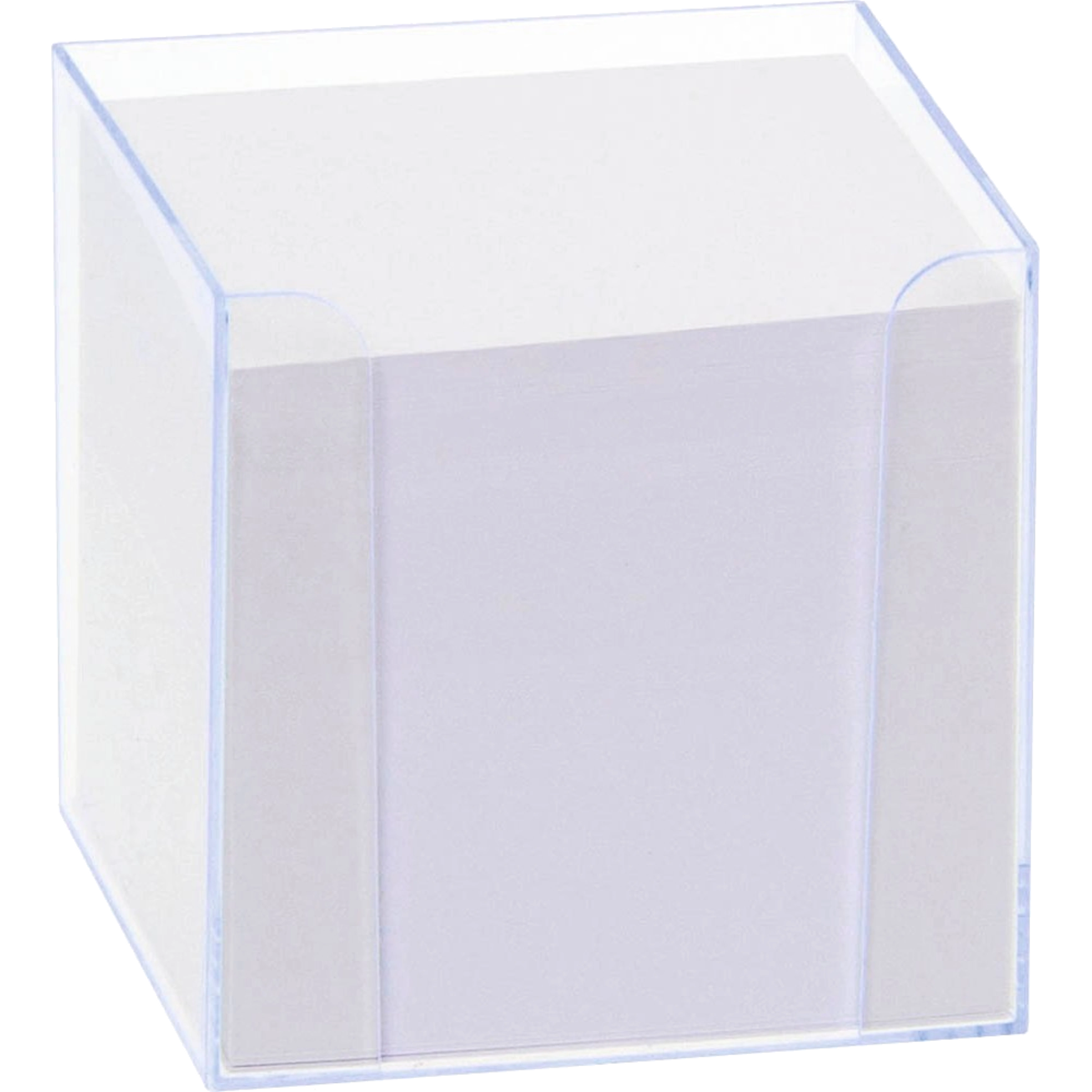 FOLIA Zettelbox LUXBOX transparent blau inkl. 800 Notizzettel  9,5 x 9,5 x 9,5 cm