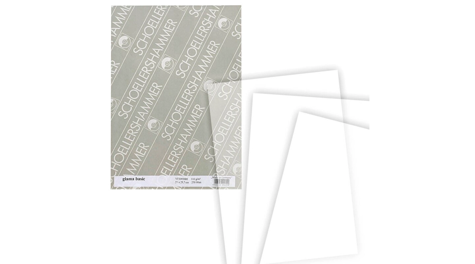 SCHOELLERSHAMMER Transparentpapier glama basic DIN A4 110 g/m² 250 Blatt/Pack weiß