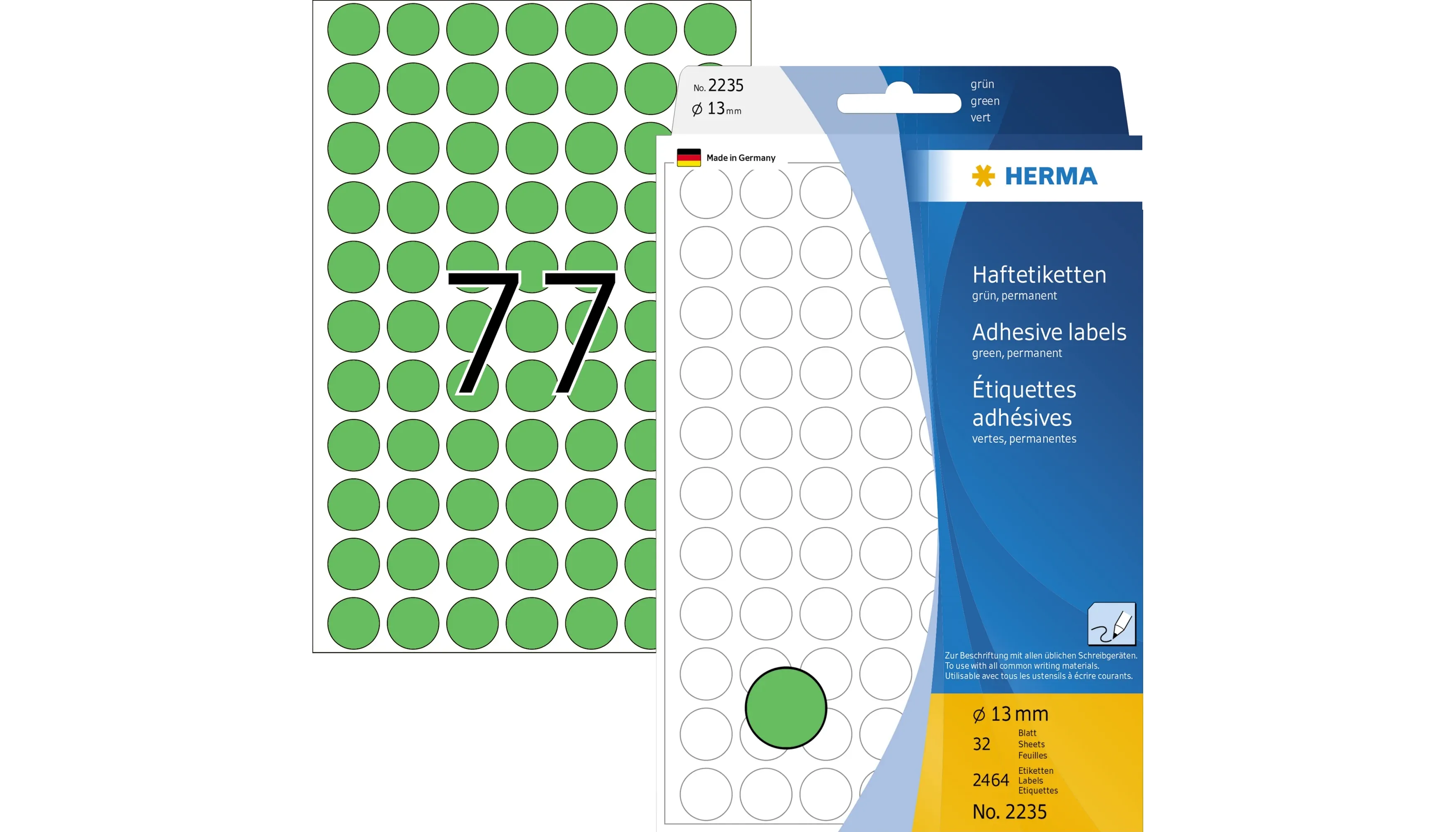 HERMA Markierungspunkt 13 mm 2.464 Stück/Pack. grün