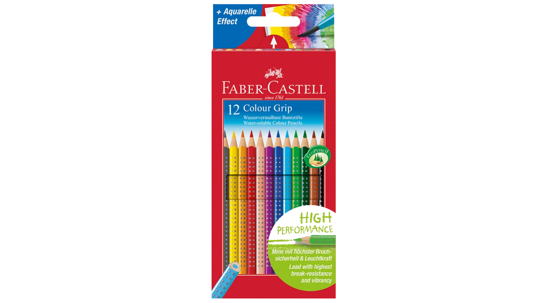 FABER-CASTELL Buntstift COLOUR GRIP  12 Stück/Pack farbig sortiert