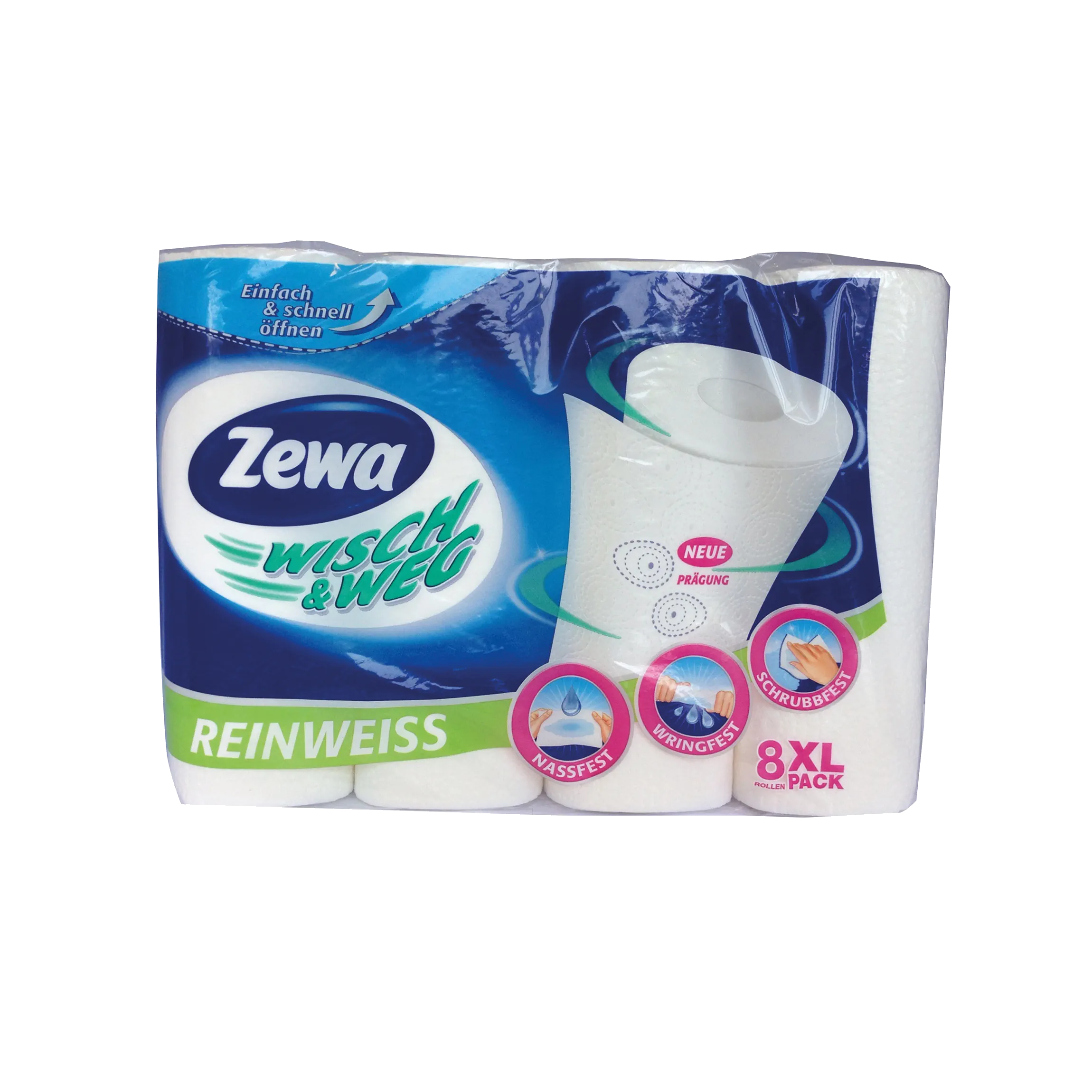 ZEWA Küchenrollen WISCH&WEG Original 2-lagig 8 Rollen/Pack weiß