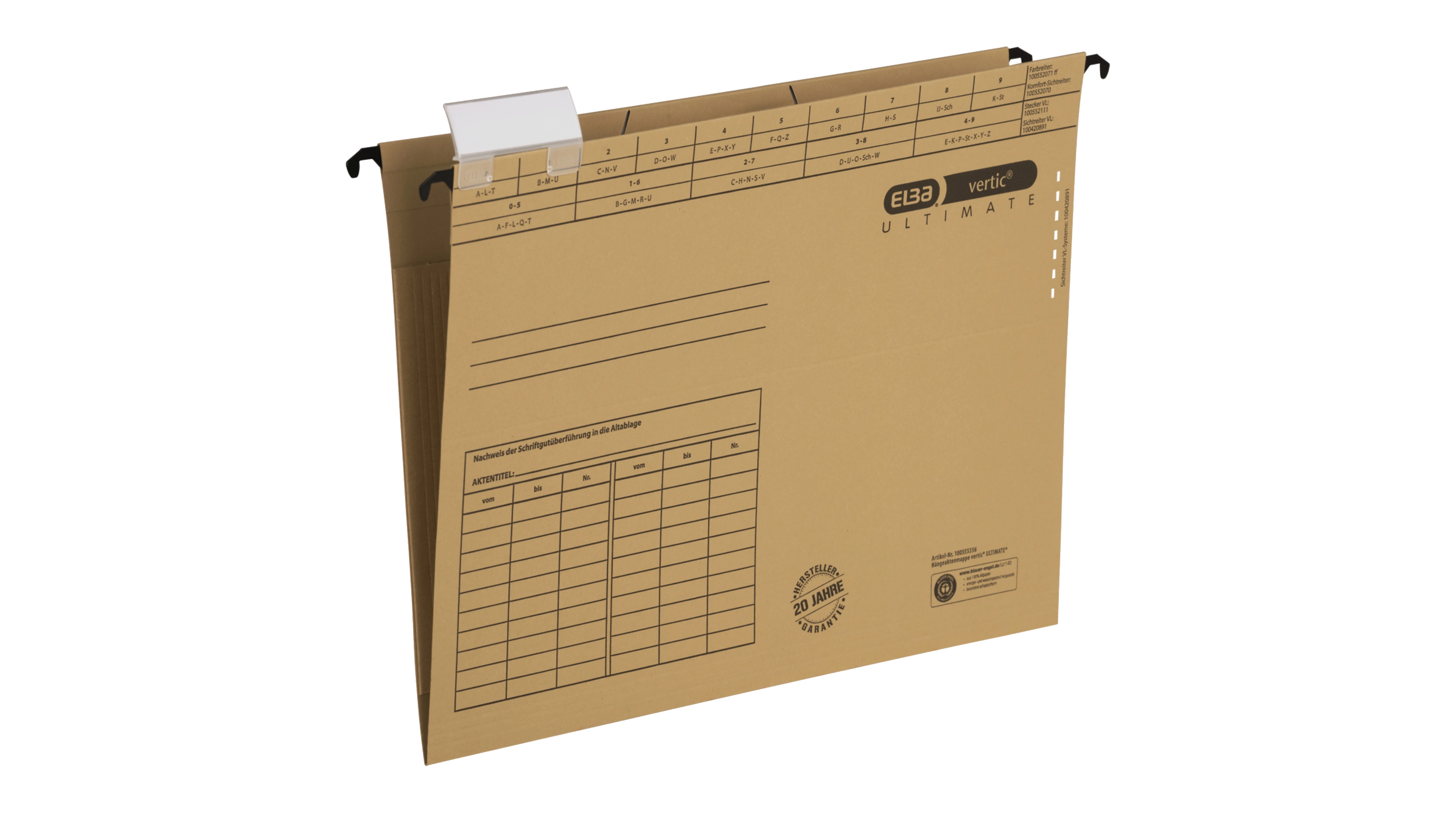 ELBA Hängemappe vertic® ULTIMATE® DIN A4 Karton 240 g/m² naturbraun