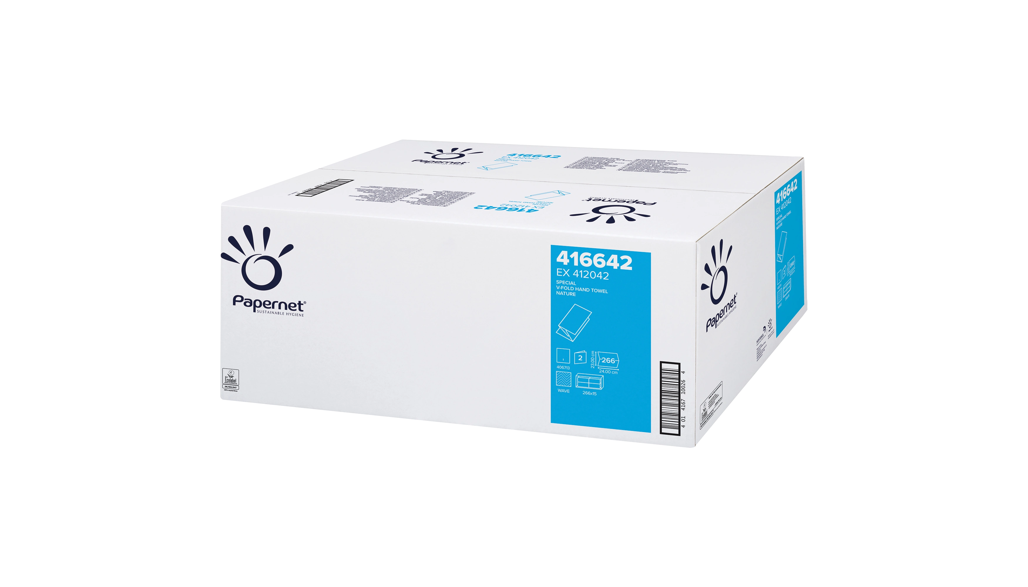 PAPERNET Papierhandtücher Special 24 x 23 cm (B x L)  2-lagig 15 x 266 Blatt/Pack weiß