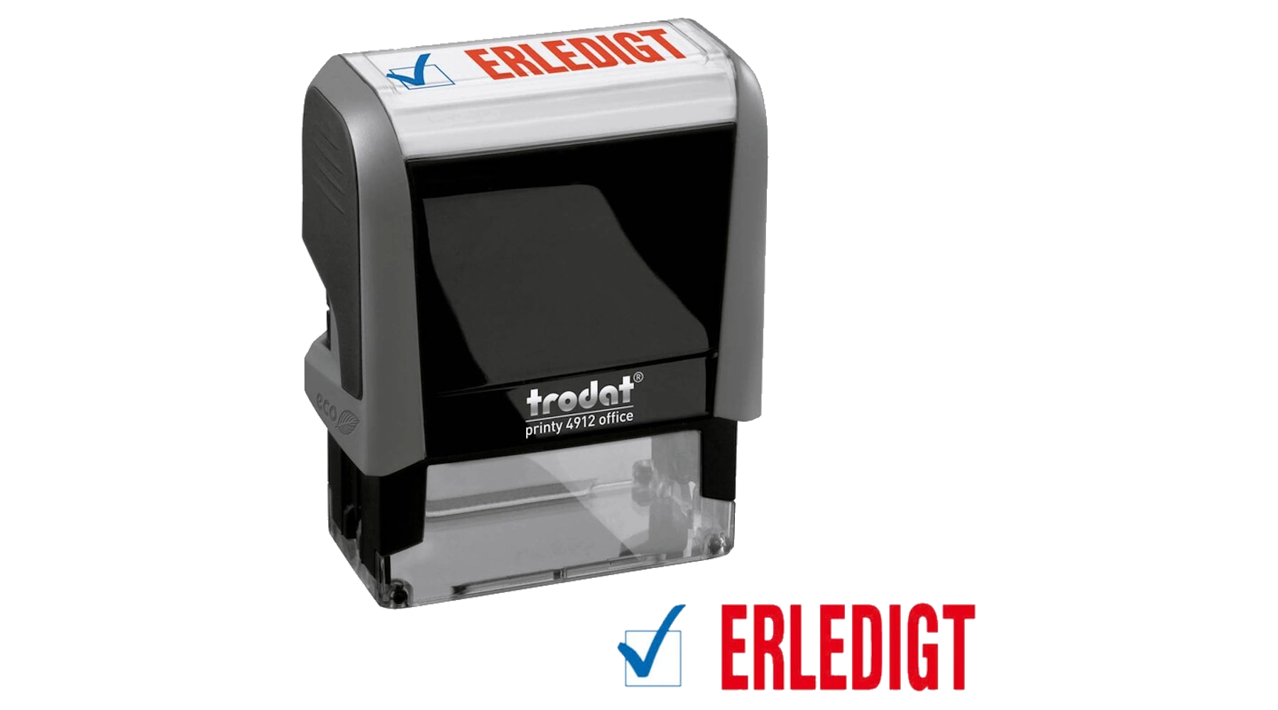 TRODAT® Textstempel Office Printy™ 4912 47 x 18 mm (B x H) "ERLEDIGT" blau/rot