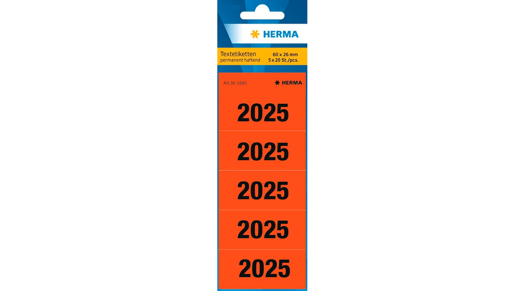 HERMA Jahresschild 2025 60 x 26 mm (B x H) 100 Stück/Pack rot