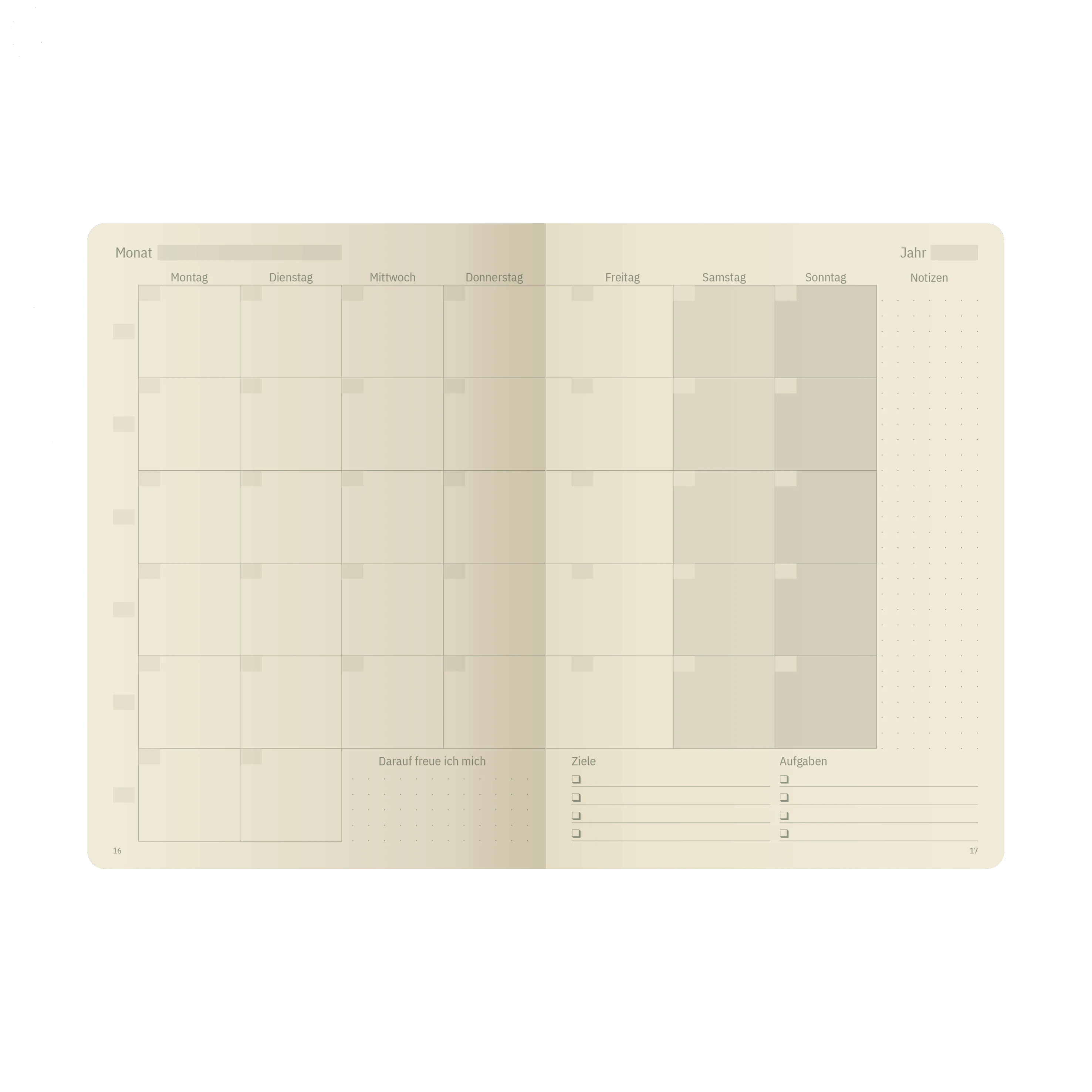 CONCEPTUM Buchkalender Wochenplan ca. DIN A5 1 Woche/2 Seiten 