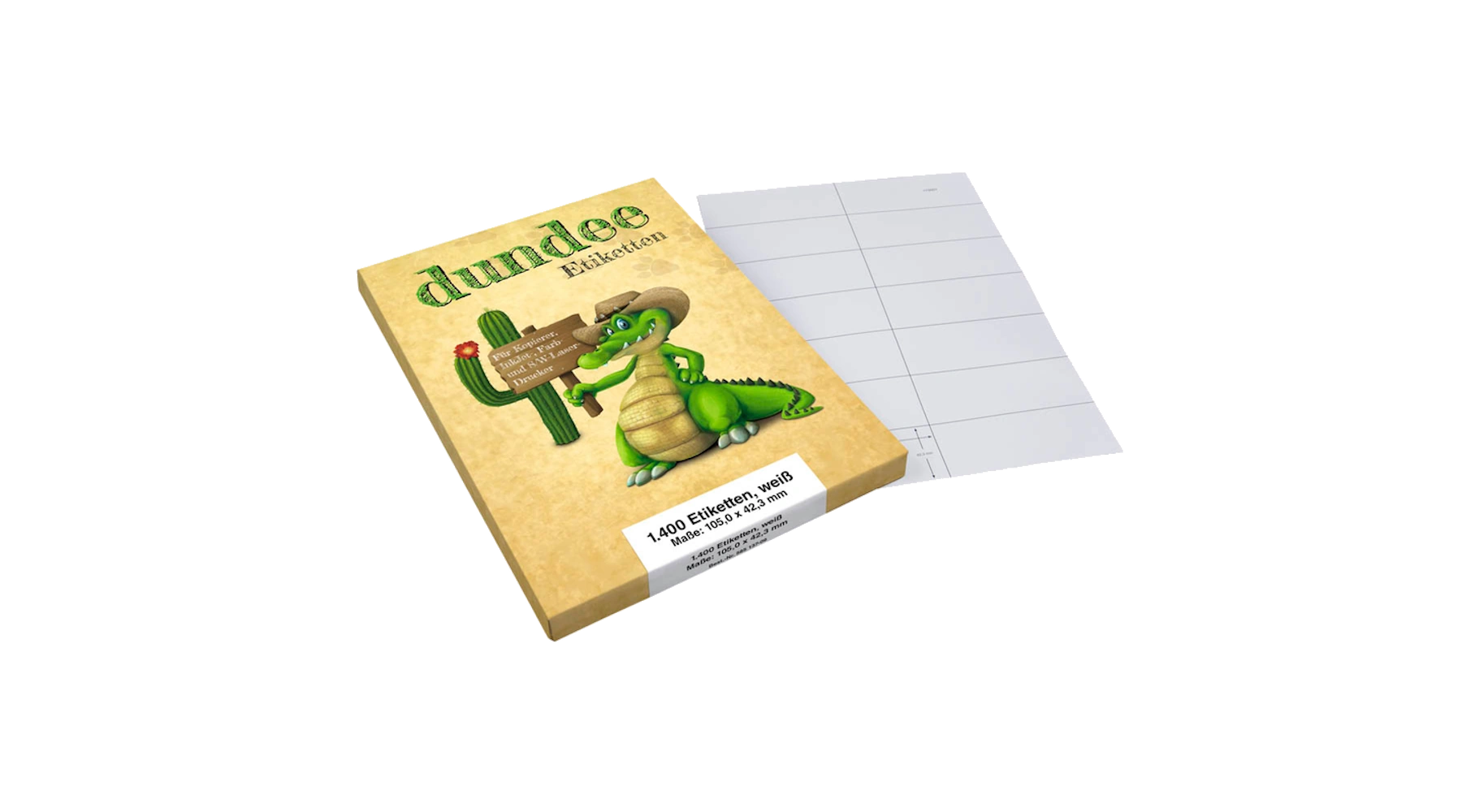 DUNDEE Universaletiketten 105 x 42,3 mm (B x H) 1.400 Etiketten/Pack weiß