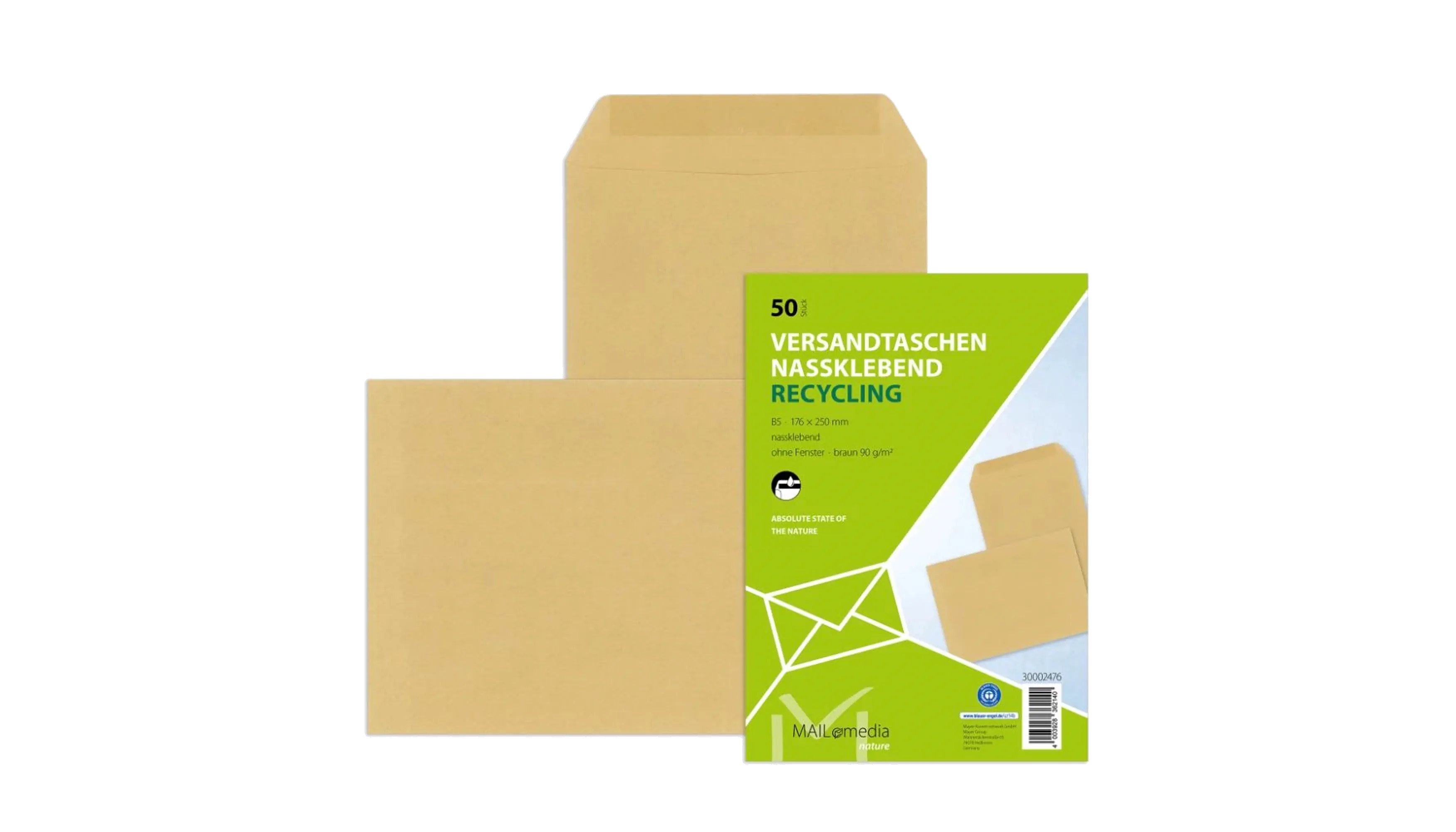 MAILmedia Versandtasche DIN B5 ohne Fenster braun 50 Stück pro Packung