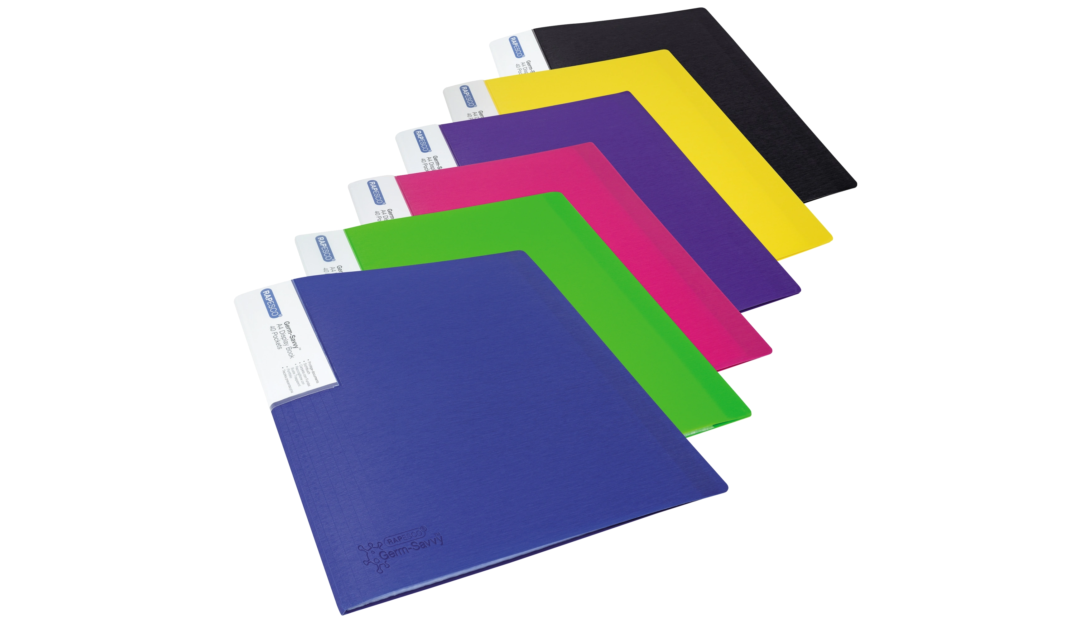 RAPESCO Sichtbuch Germ-Savvy™ DIN A4  40 Hüllen 6 Stück/Pack farbig sortiert