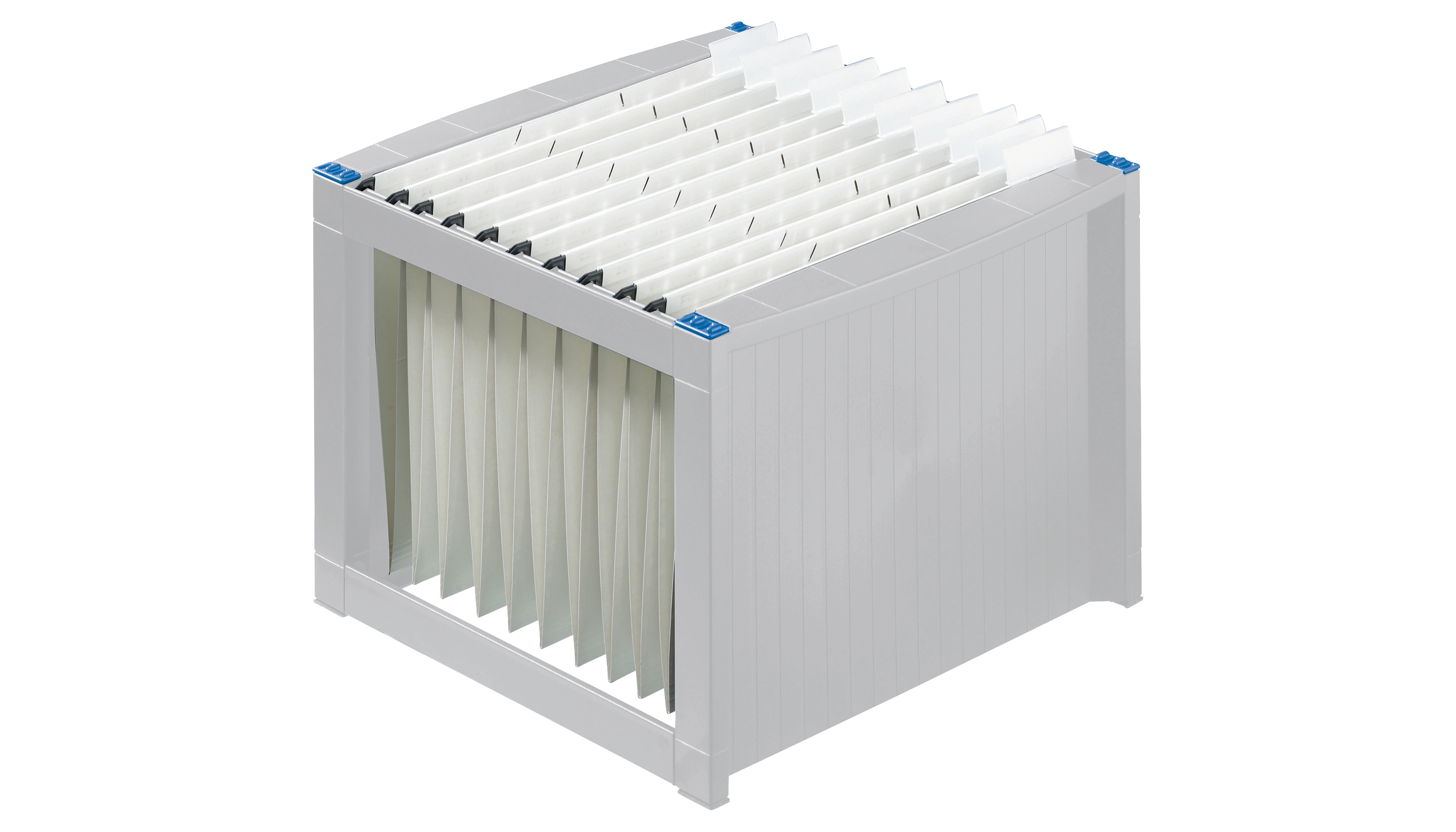 HELIT Hängeregistraturkorb the rack DIN A4 36 x 27,2 x 38 cm (B x H x T) lichtgrau/blau