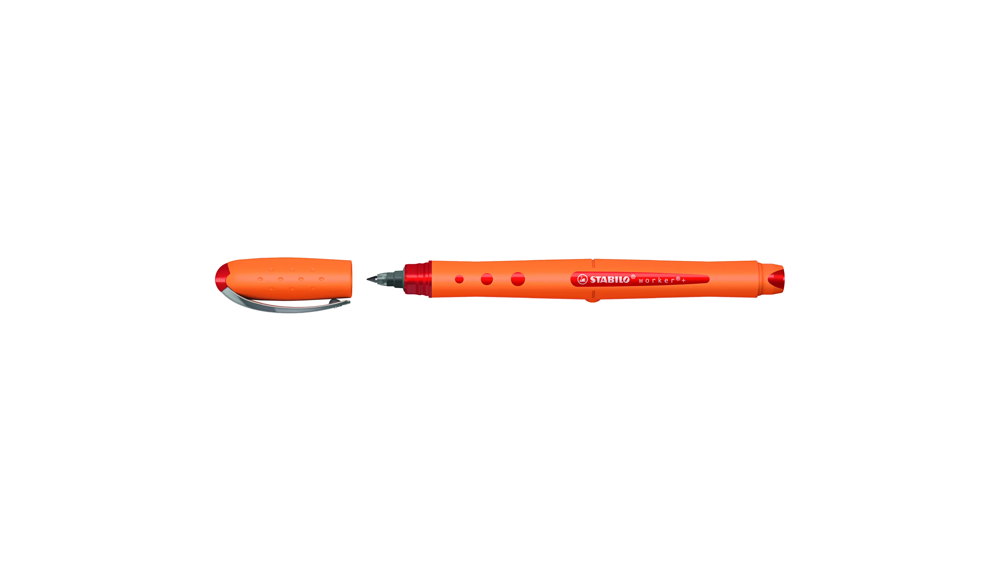 STABILO® Tintenroller worker®+ fine 0,3 mm Kappenmodell  rot