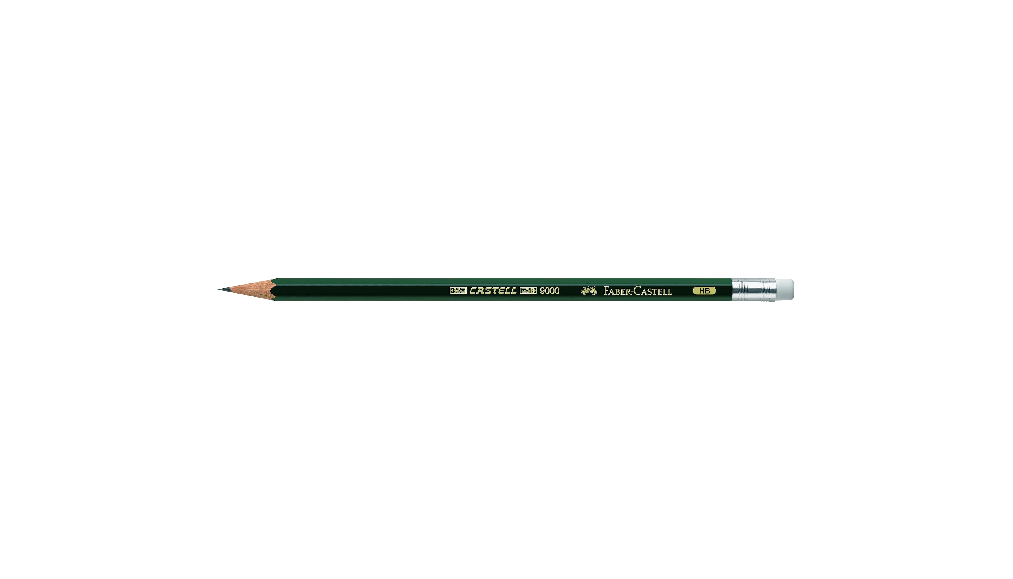 FABER-CASTELL Bleistift 9000 HB mit Radierer