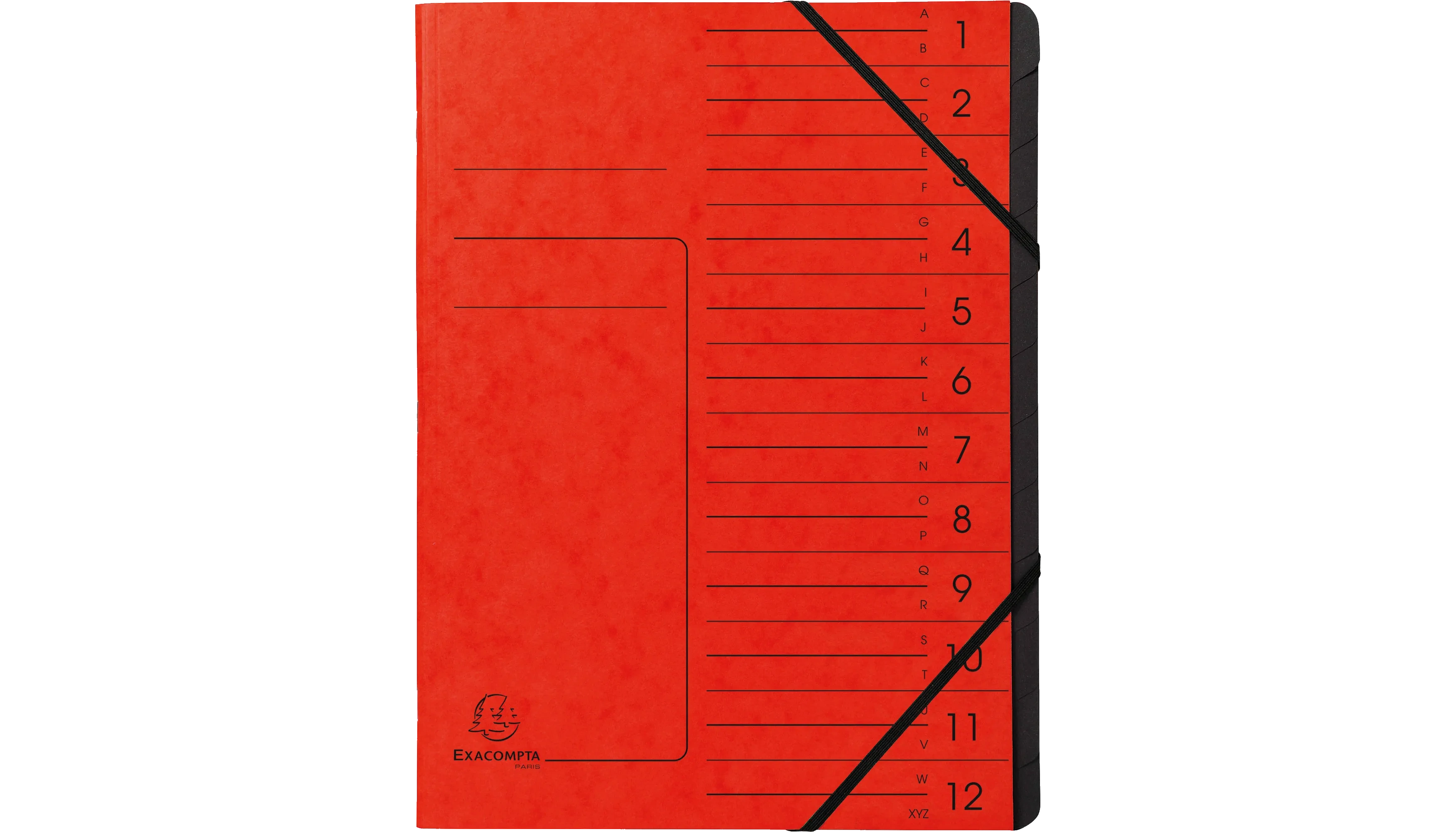 EXACOMPTA Ordnungsmappe DIN A4 12 Fächer  355 g/m² Colorspankarton rot