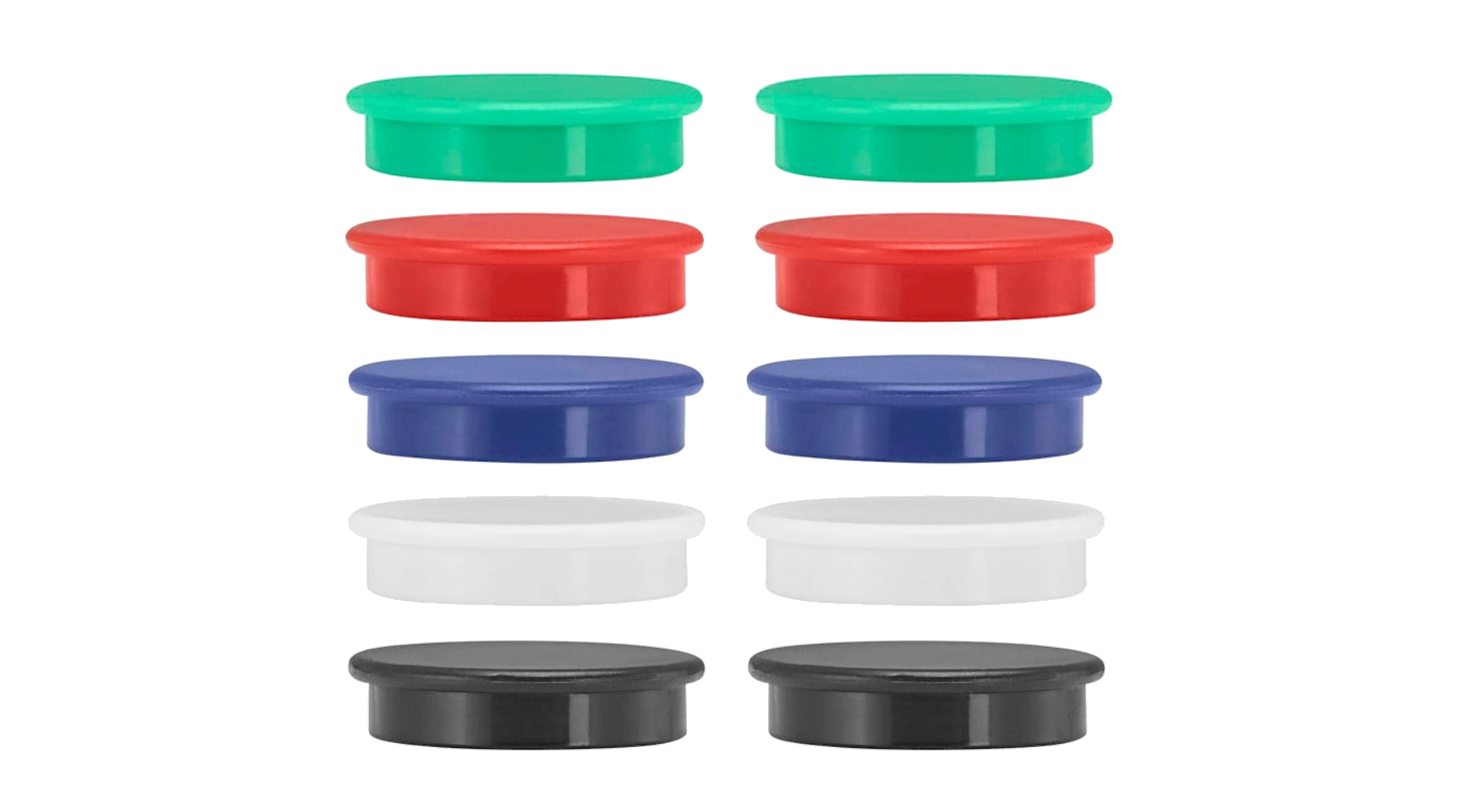 Magnet rund 3,8 x 1,03 cm (Ø x H) 1,7 kg Kunststoff 10 Stück/Pack farbig sortiert