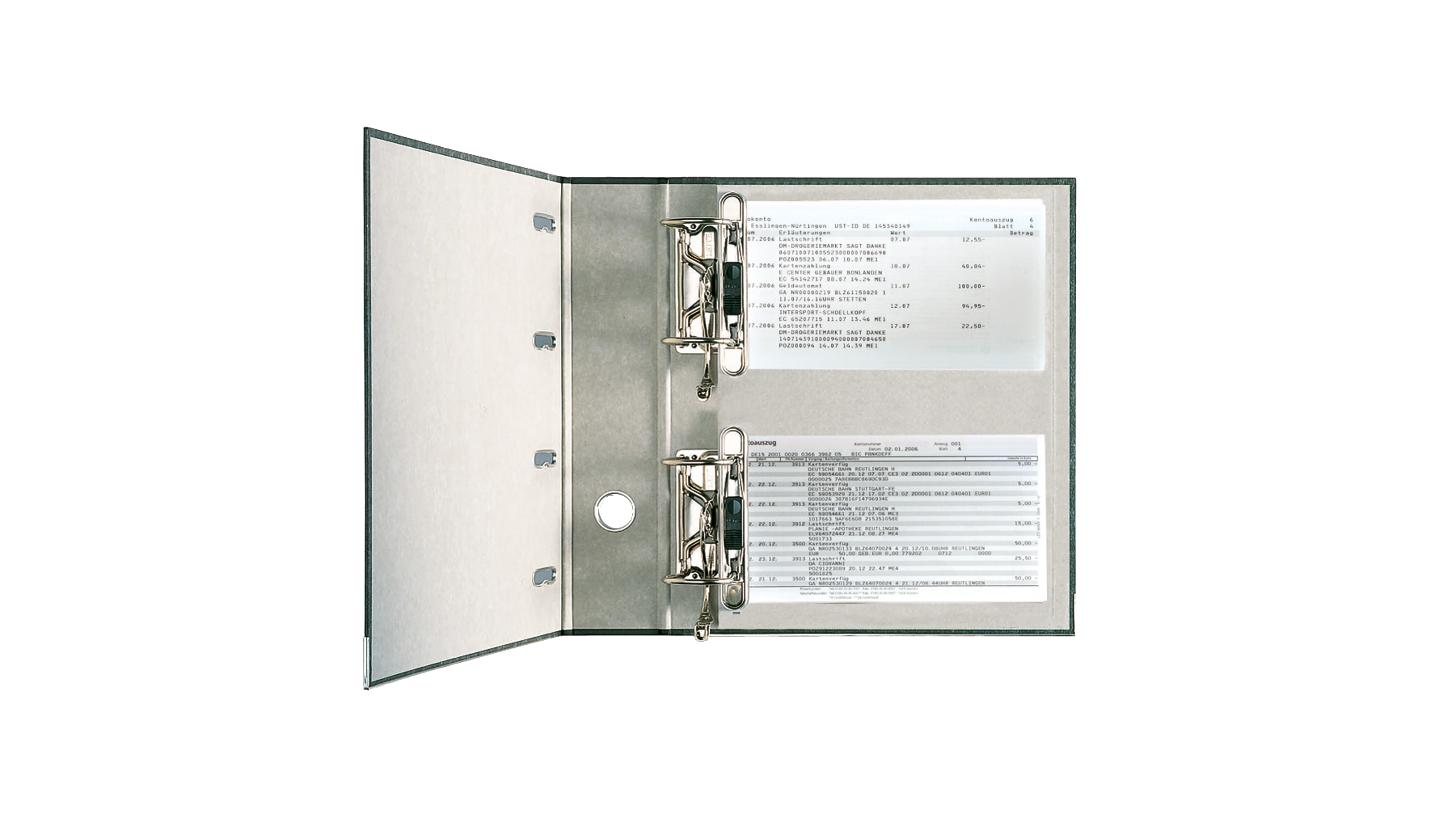 LEITZ Doppelordner 2 x DIN A5 quer  75 mm Pappe schwarz