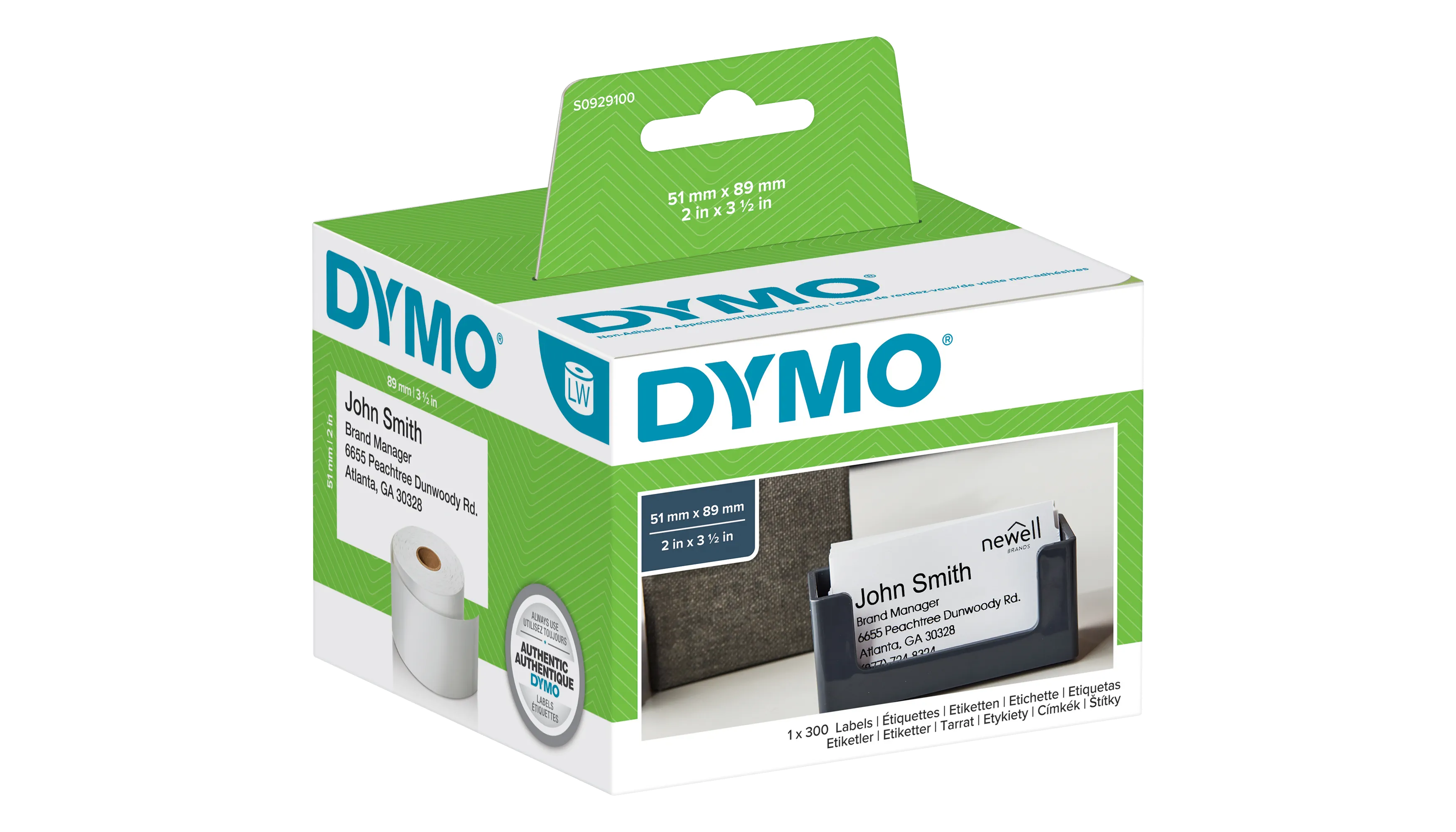 DYMO® Visitenkartenetikett Original 51 x 89 mm weiß 1 Rolle= 300 Etiketten