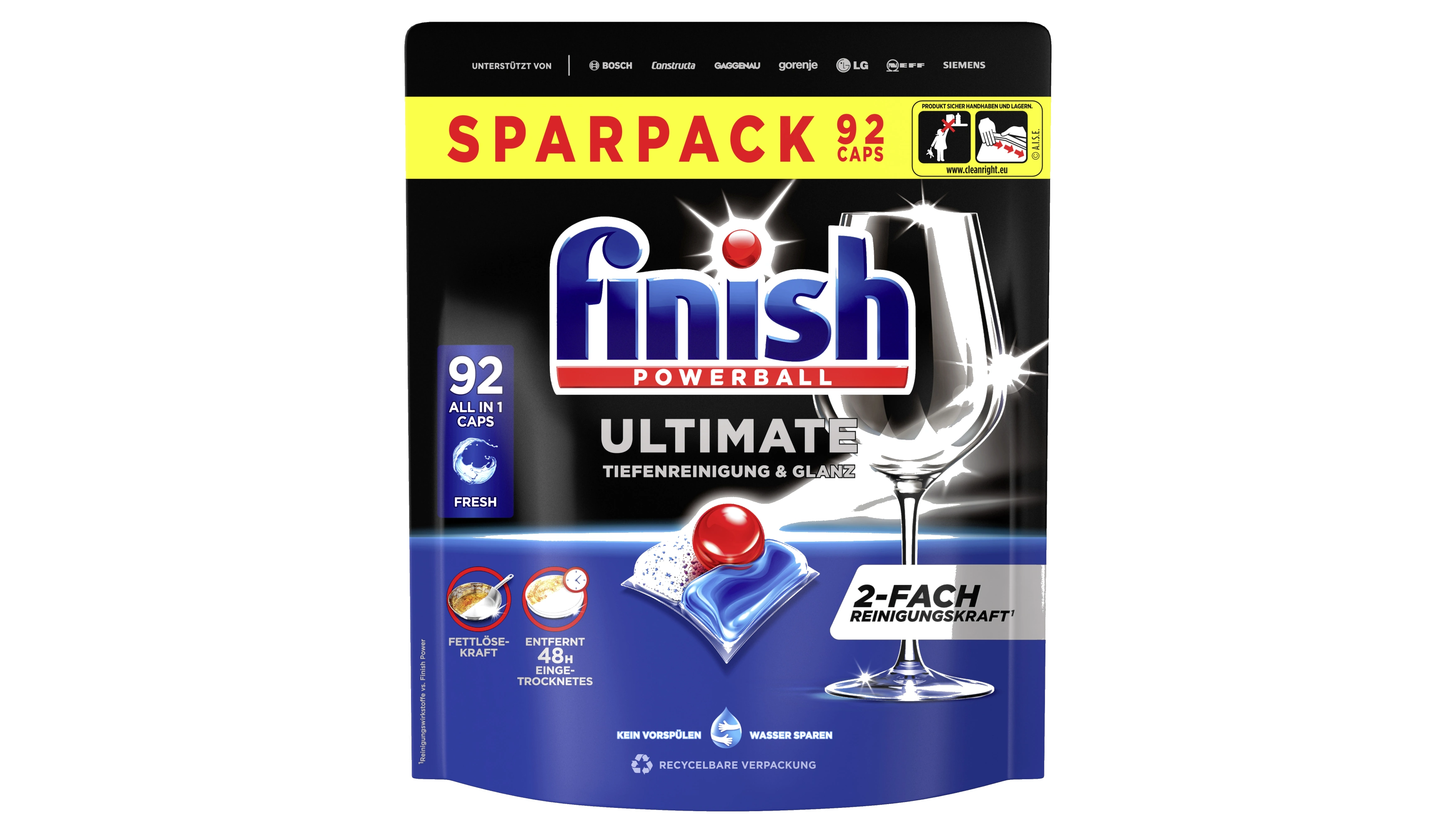 FINISH Spülmaschinentabs Ultimate All in 1 Regular 92 Stück/Pack