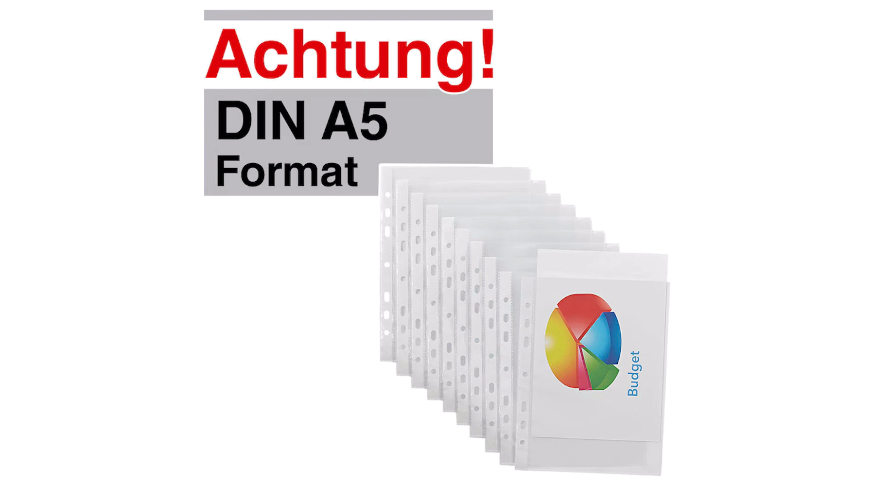 LANDS Prospekthüllen DIN A5  0,08 mm genarbt 100 Stück/Pack transparent