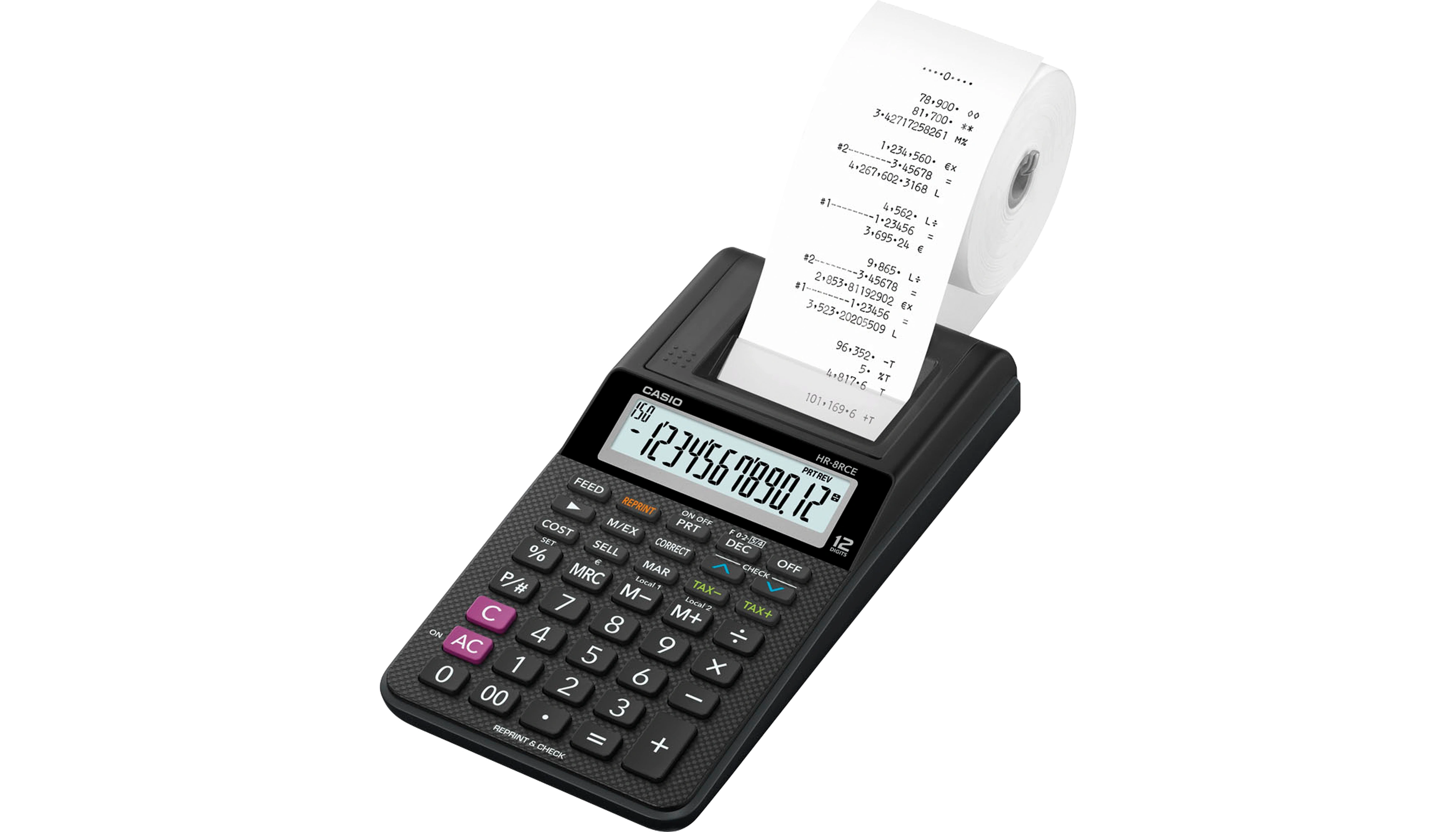 CASIO® Tischrechner HR-8RCE Batterie, Netzbetrieb schwarz