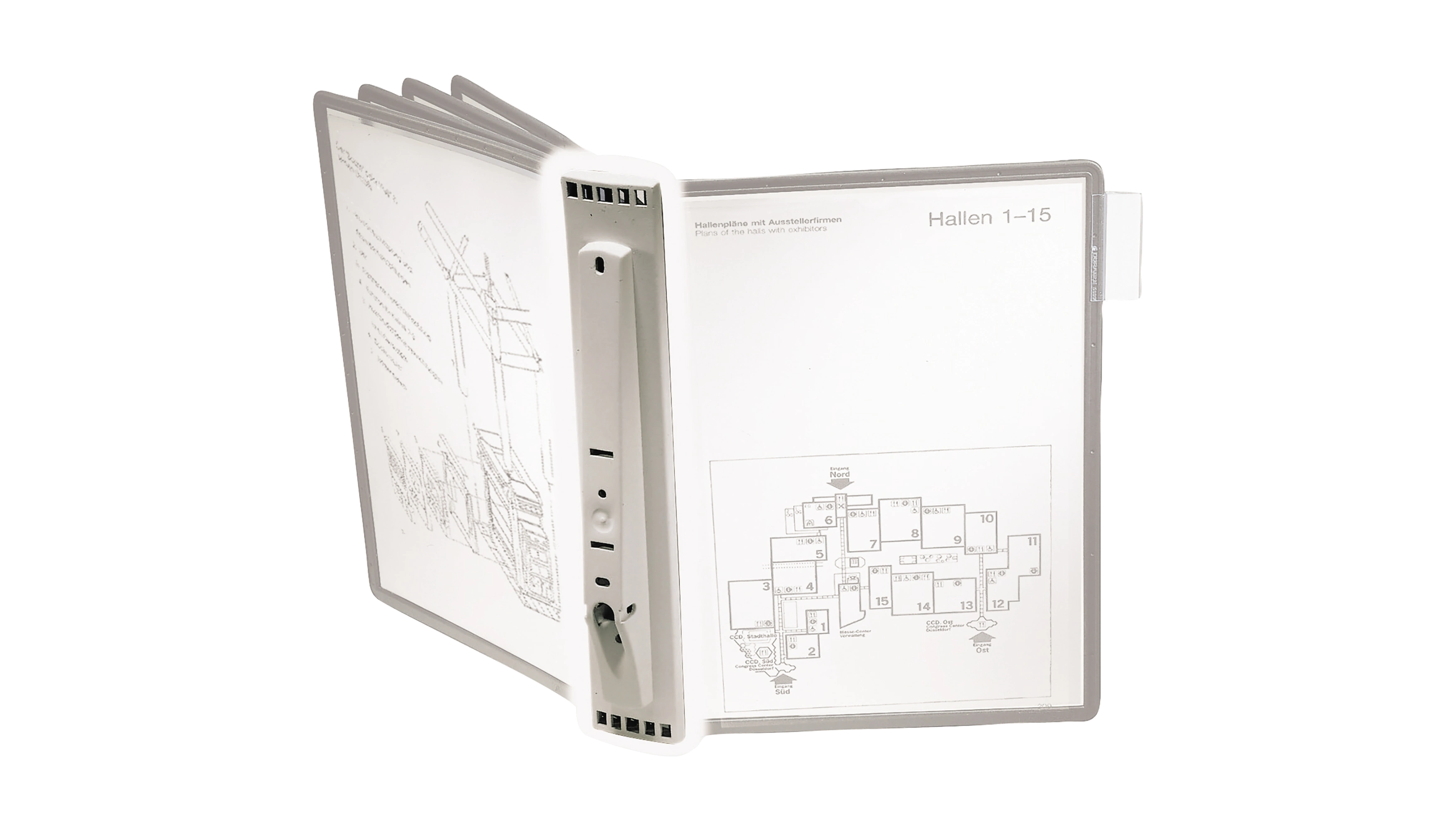 DURABLE Sichttafelwandhalter SHERPA®  WALL MODULE 5 grau