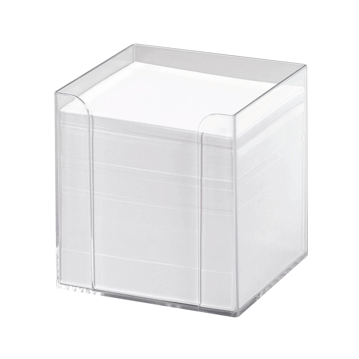 FOLIA Zettelbox transparent inkl. 700 lose Notizzettel Kunststoff 9,5 x 9,5 x 9,5 cm 