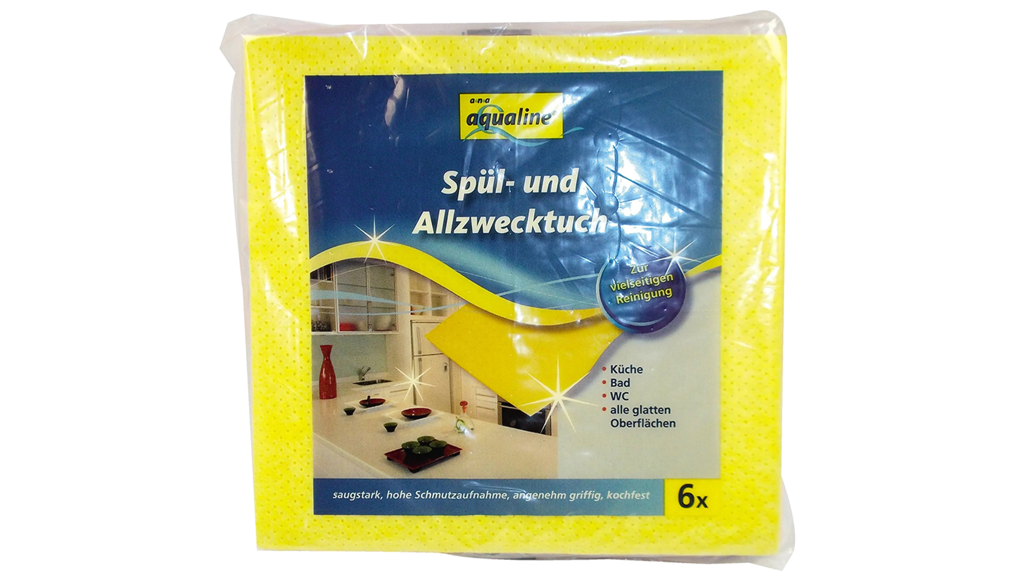 AQUALINE Haushaltstuch  38 x 38 cm 6 Stück/Pack farbig sortiert