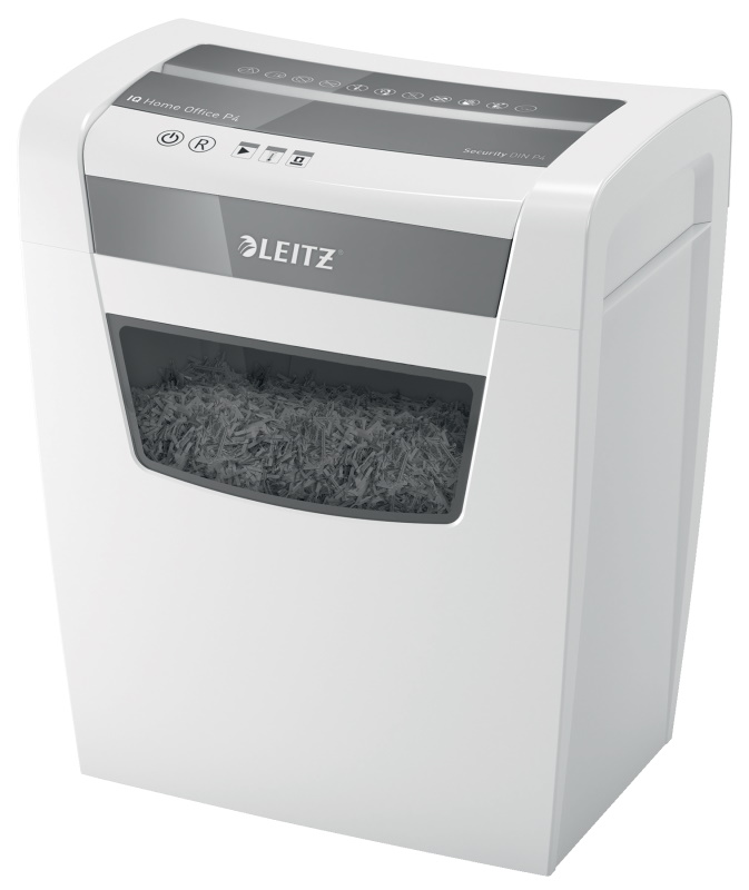 LEITZ Aktenvernichter IQ Home Office Partikelschnitt P-4 weiß