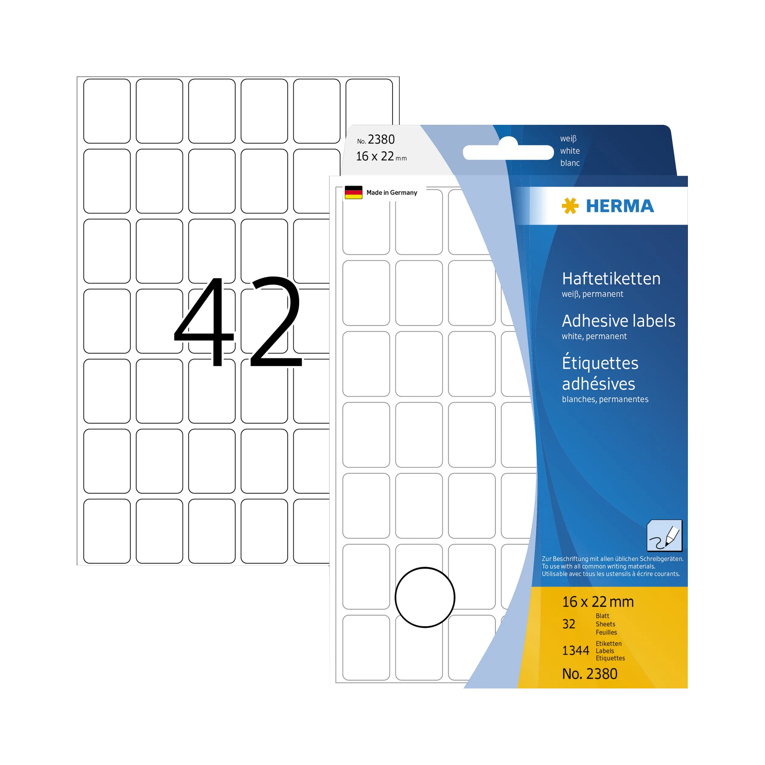 HERMA Vielzwecketikett 16x22mm Papier weiß 1.344Stück/Pack