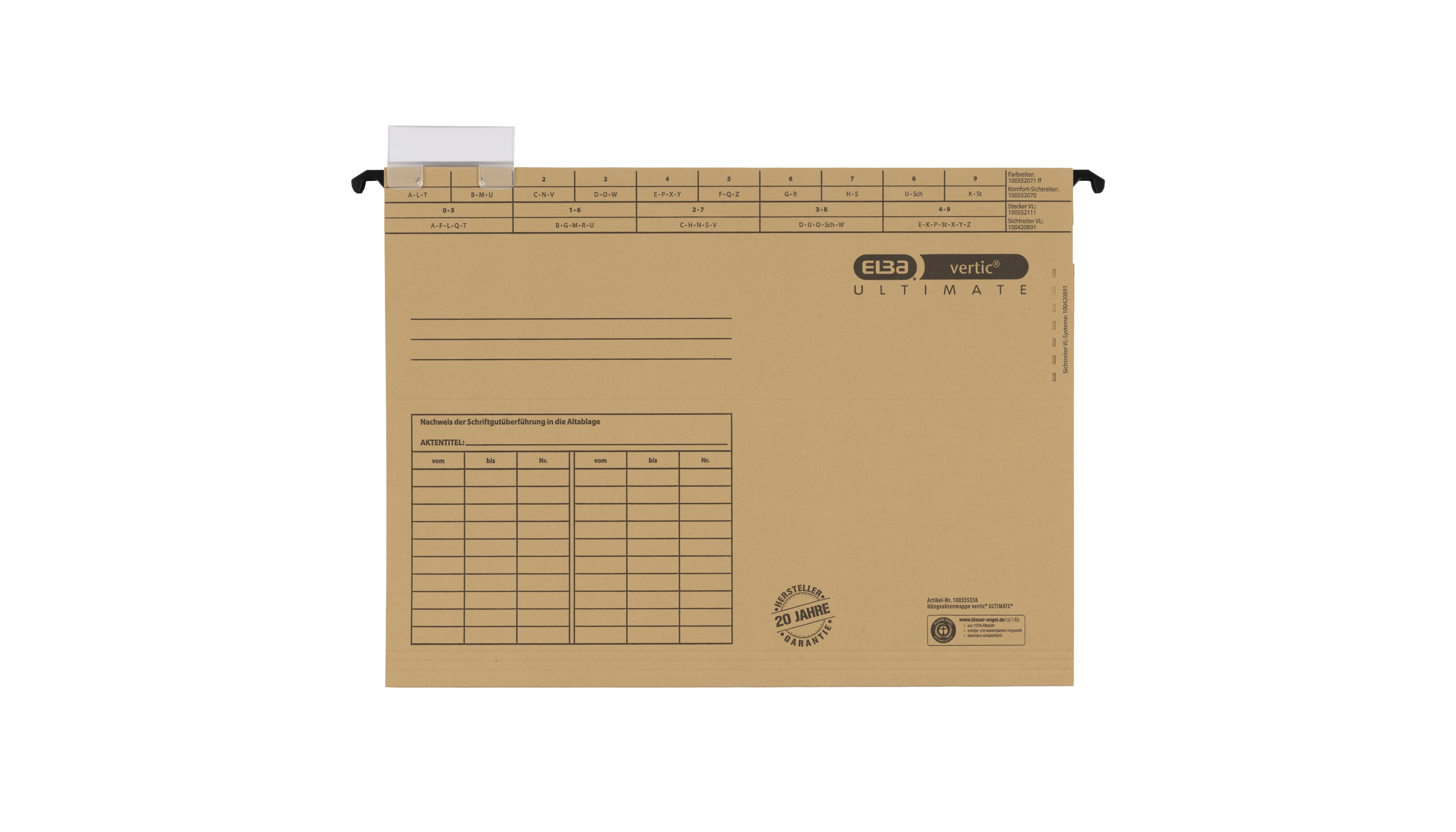 ELBA Hängemappe vertic® ULTIMATE® DIN A4 Karton 240 g/m² naturbraun
