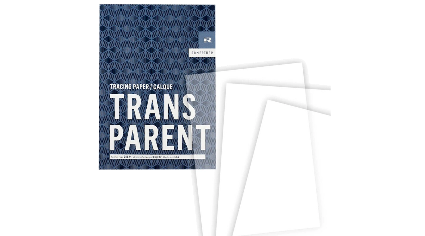 Transparentpapier Classic Line DIN A4  80 g/m² 50 Blatt/Block weiß