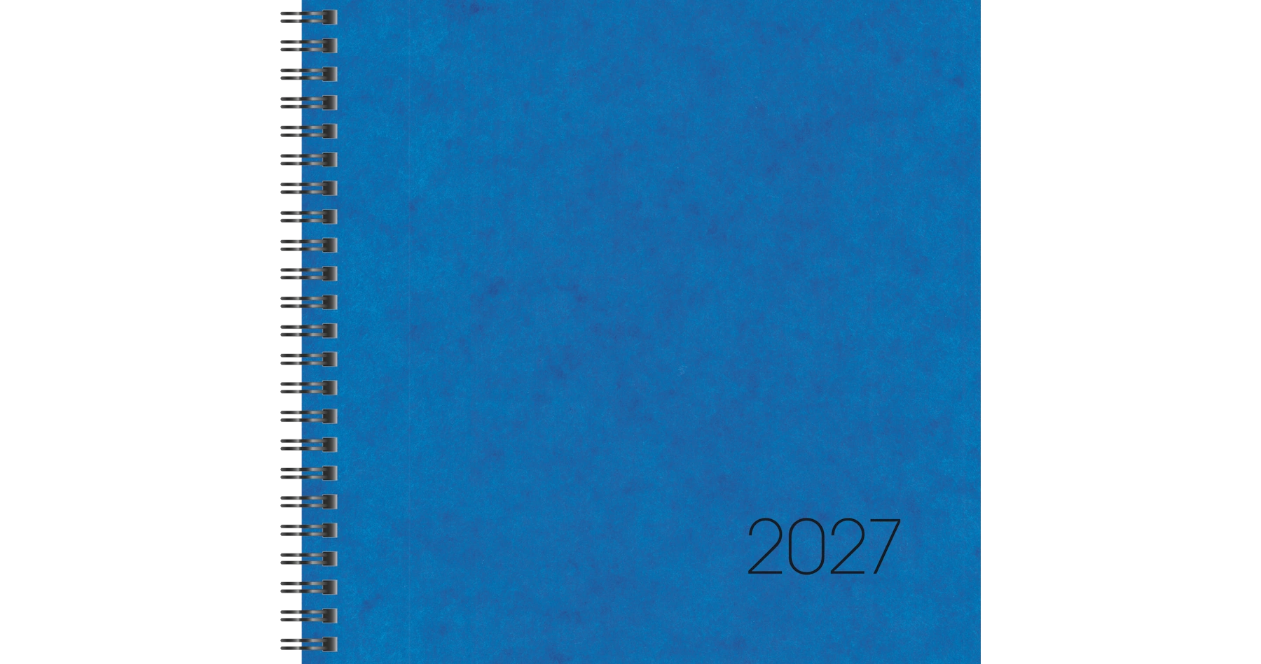 BRUNNEN Buchkalender 766 2027 2 Seiten/1 Woche 21,0 x 20,5 cm (B x H) Wire-O-Bindung blau