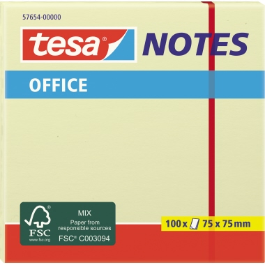 TESA Haftnotiz Office Notes 75x75 mm 65 g/m² gelb  100 Blatt