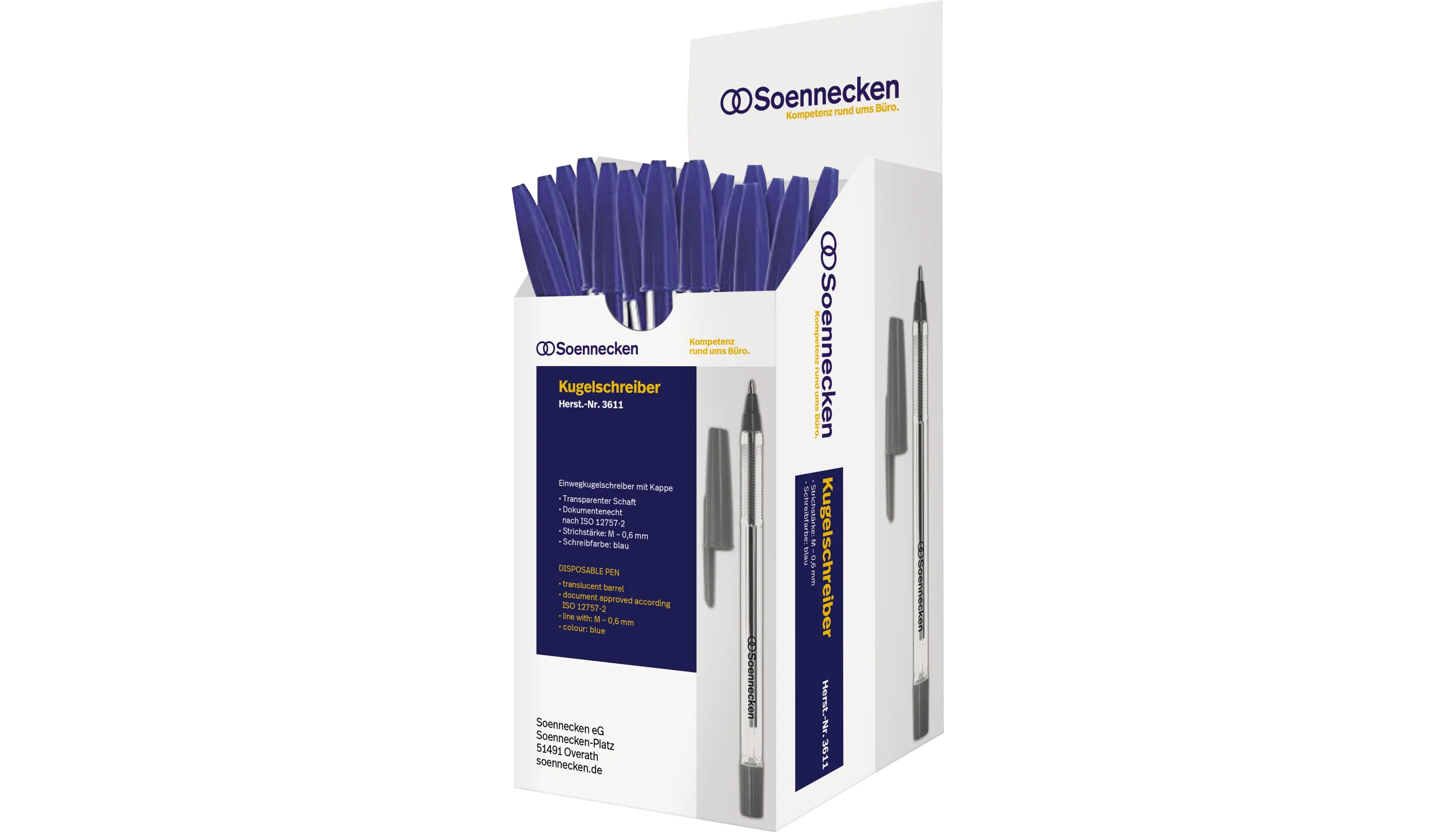 SOENNECKEN Einwegkugelschreiber Nr.1 0,5 mm  50 Stück=1Pack blau