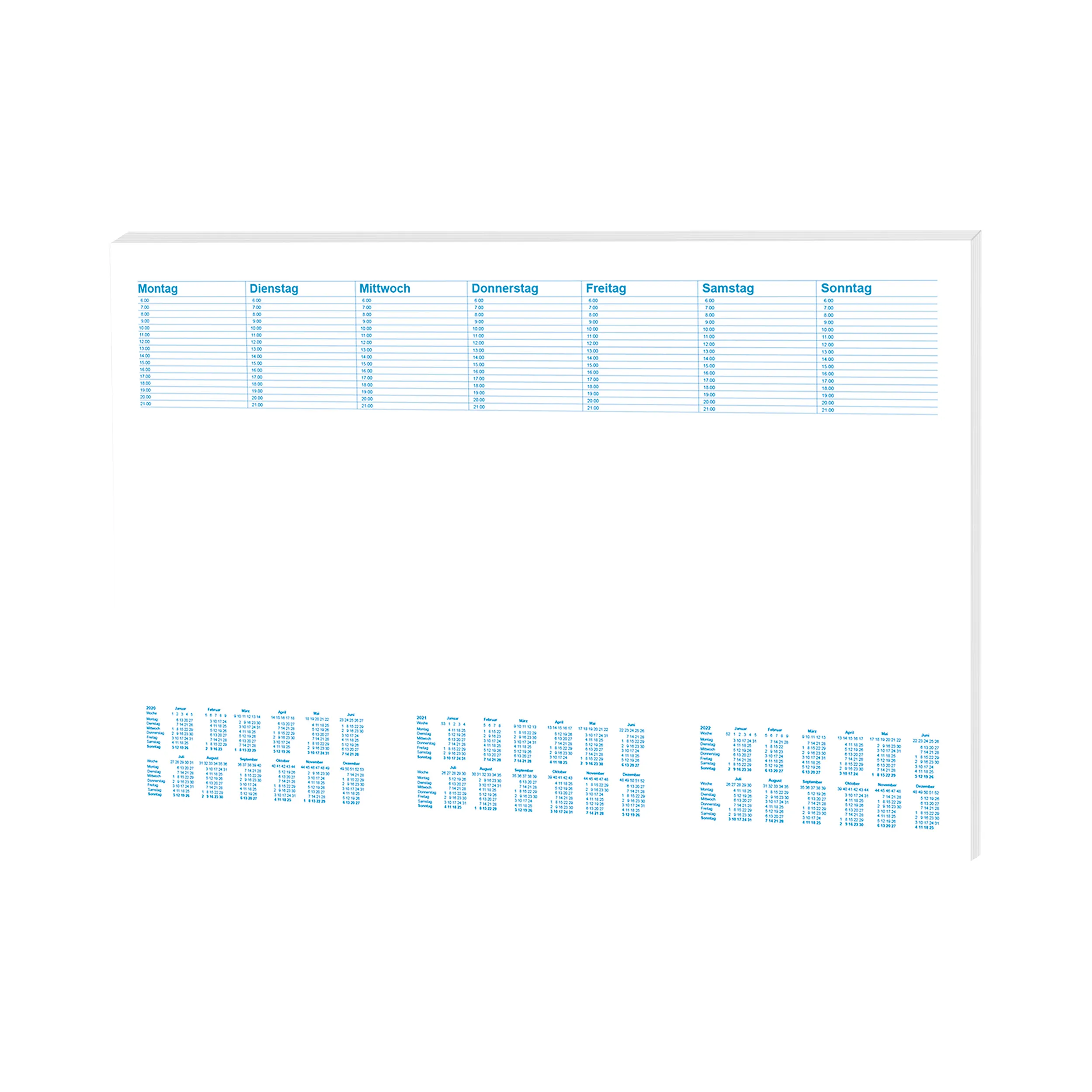RNK Schreibunterlage Office Blanko mit Kalender 3 Jahre 60 x 42 cm (B x H) 30 Blatt Papier weiß/blau