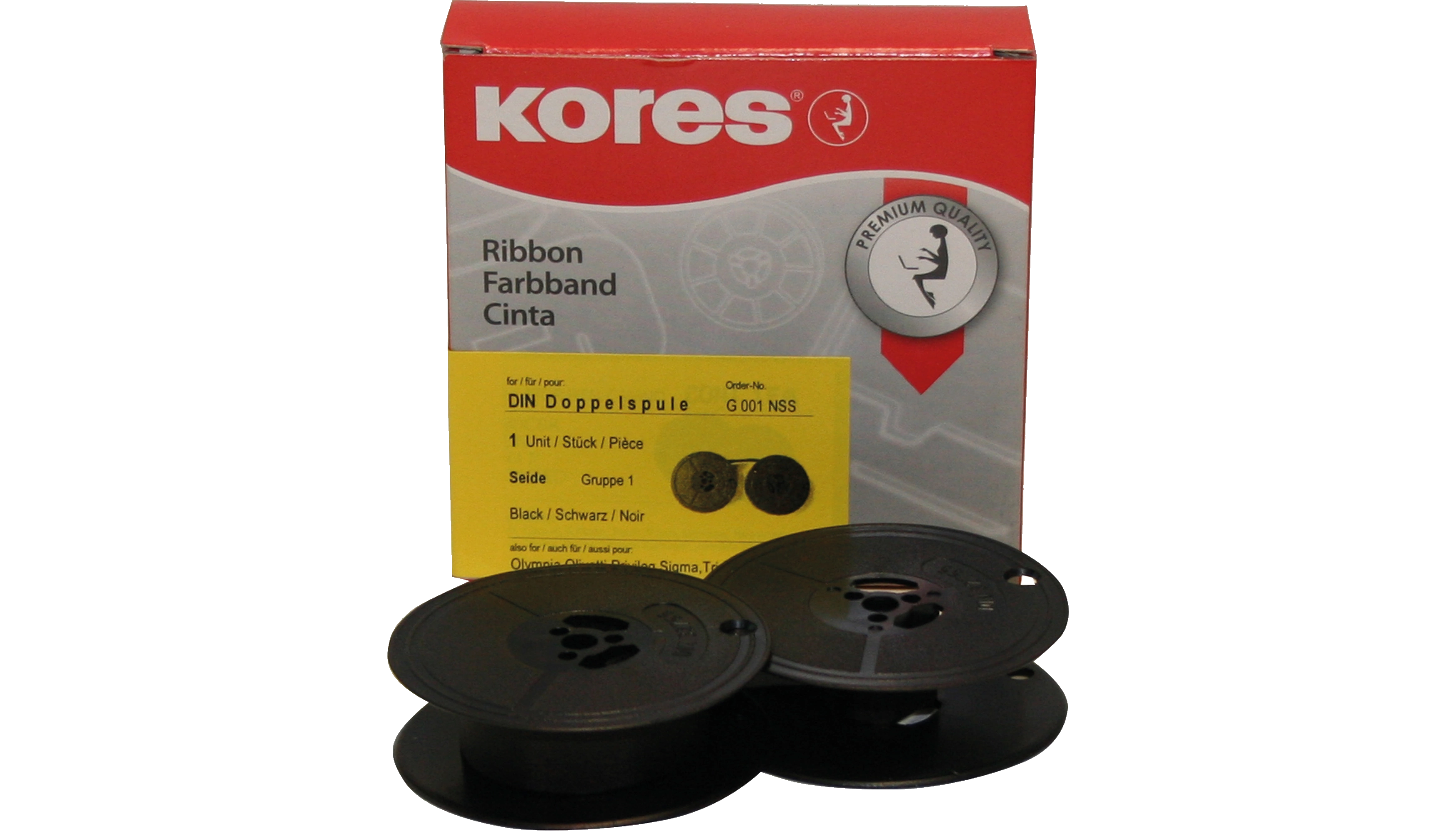 KORES Farbband G001NSS Seide schwarz 13 mm x 10 m (B x L)