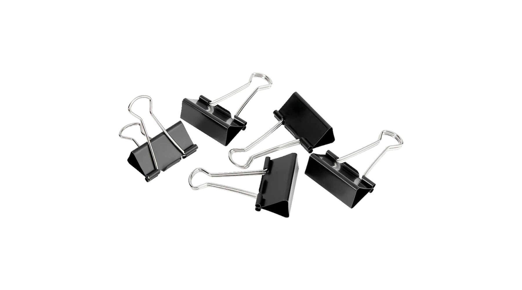 Foldbackklammern Federstahl lackiert Breite 41 mm 12 Stück/Pack schwarz