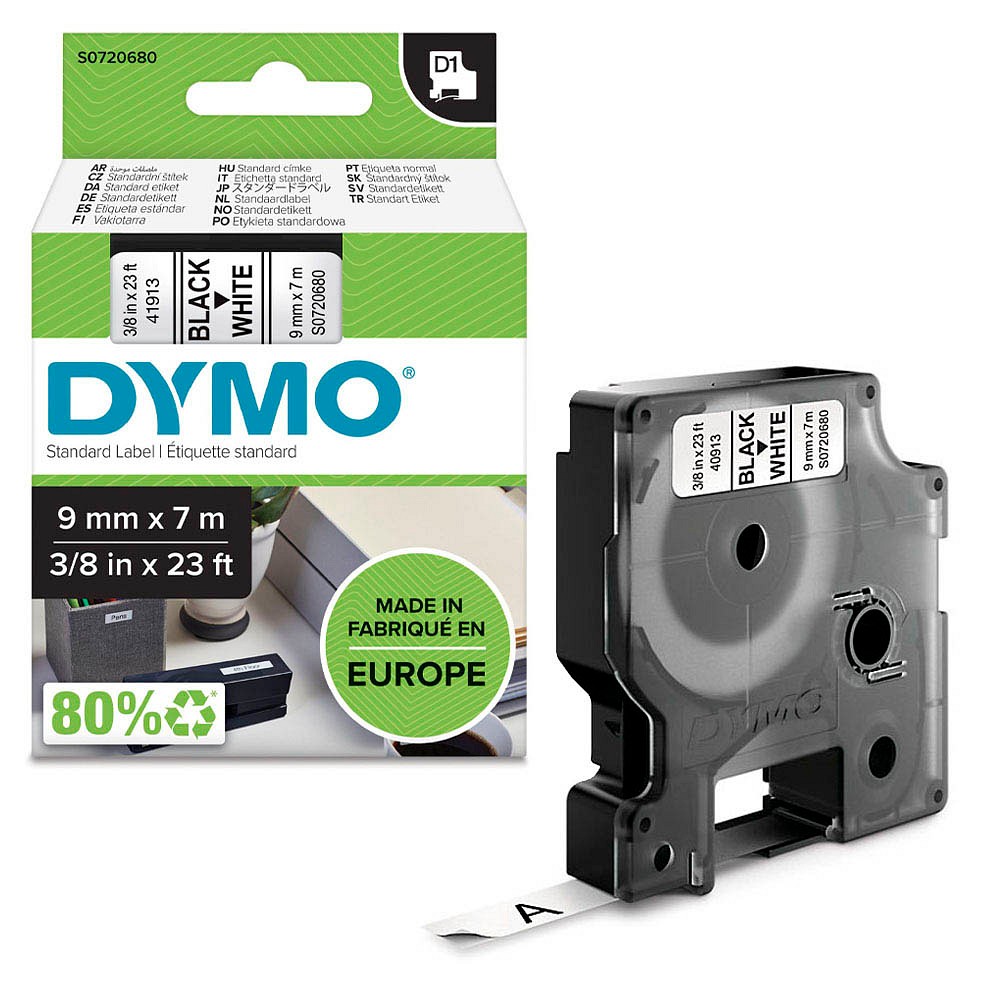 DYMO Schriftbandkassette D1 9 mm x 7 m (B x L) schwarz 
