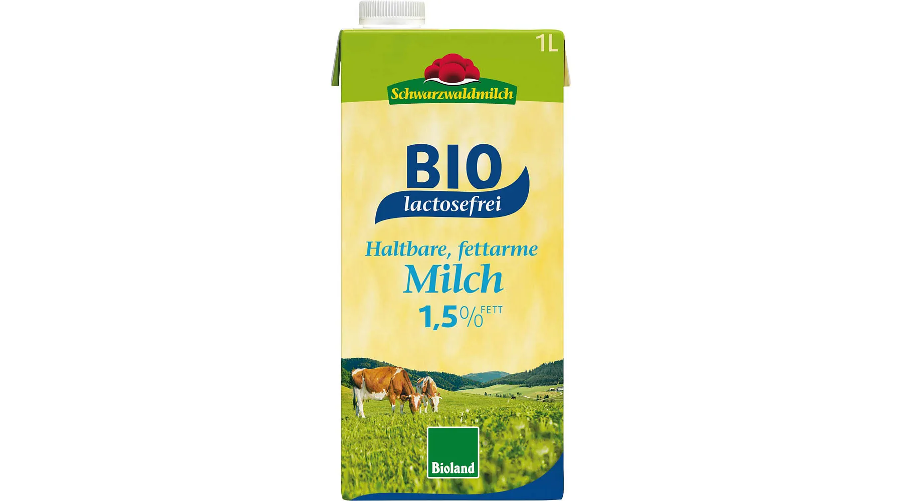 SCHWARZwaldmilch fettarme H-Milch Bio 1L 1,5% laktosefrei