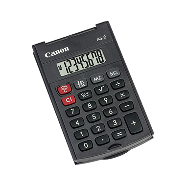 CANON Taschenrechner AS-8 8-stellig Batterie schwarz 