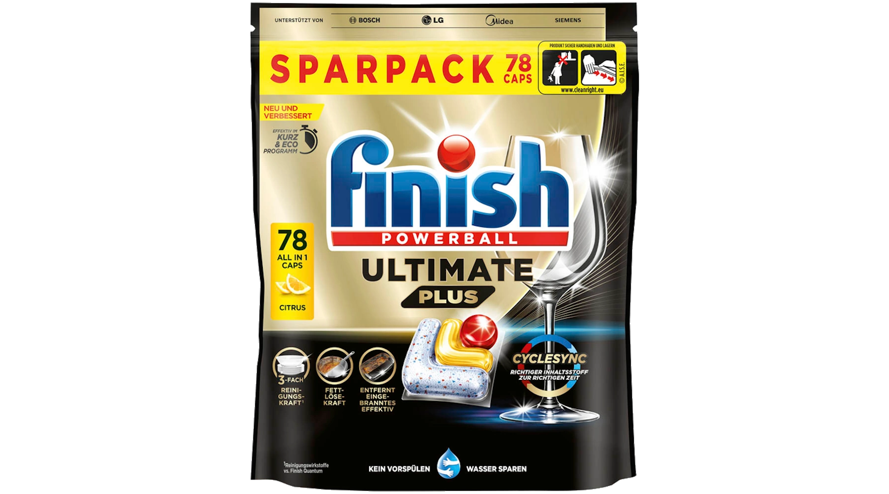 FINISH Spülmaschinentabs POWERBALL ULTIMATE PLUS  78 Stück/Pack
