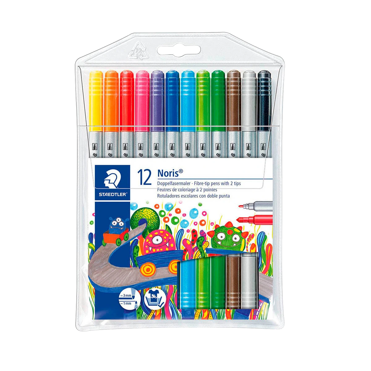 STAEDTLER Noris 320 Filzstifte farbsortiert 1Pa=12St. 1,0 - 3,0 mm