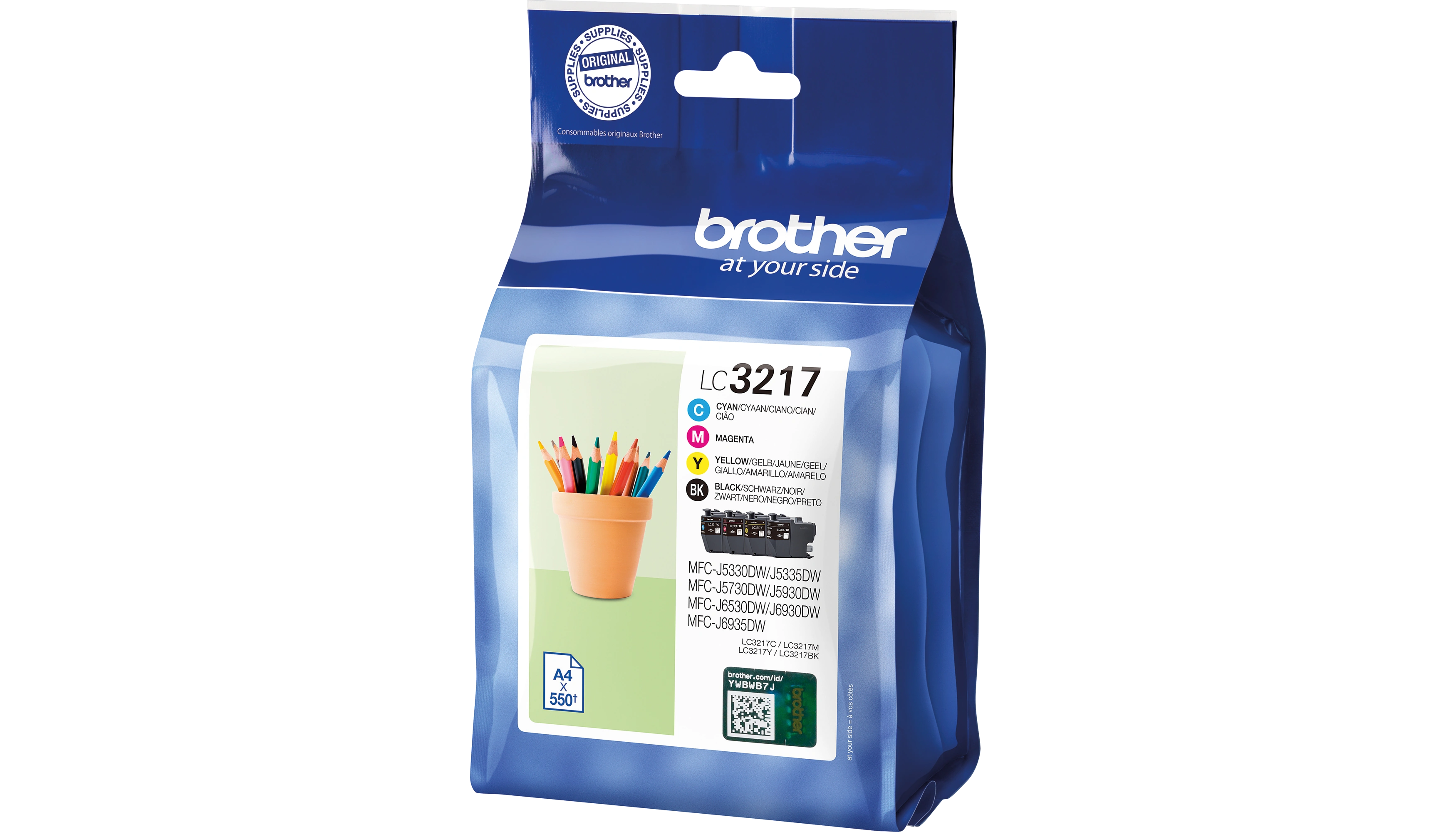 BROTHER Tintenpatrone LC-3217VAL  ca. 4 x 550 Seiten 4 Stück/Pack mehrfarbig