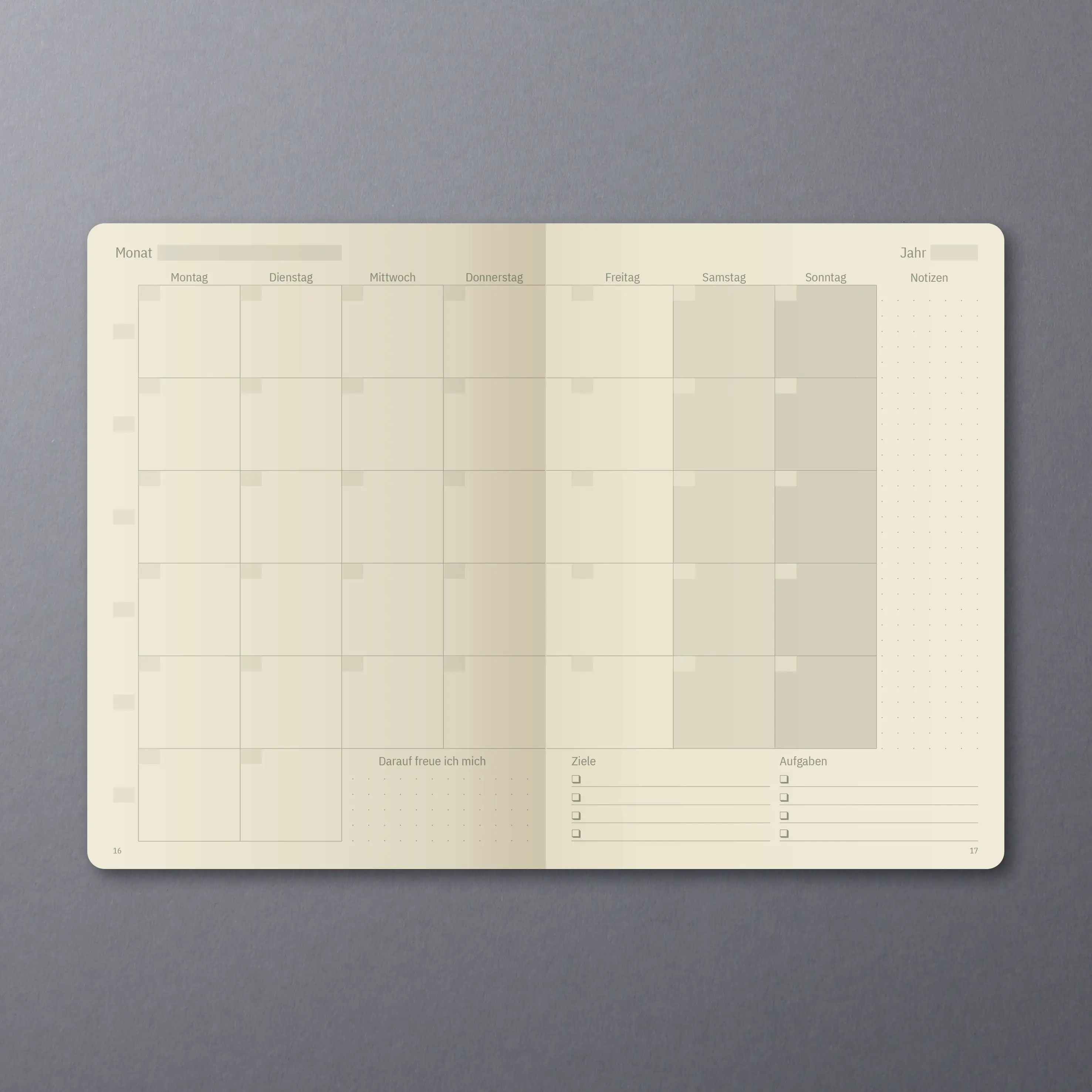 CONCEPTUM Buchkalender Tagesplan ca. DIN A5  1 Tag/1 Seite, Sa/So 1 Seite 