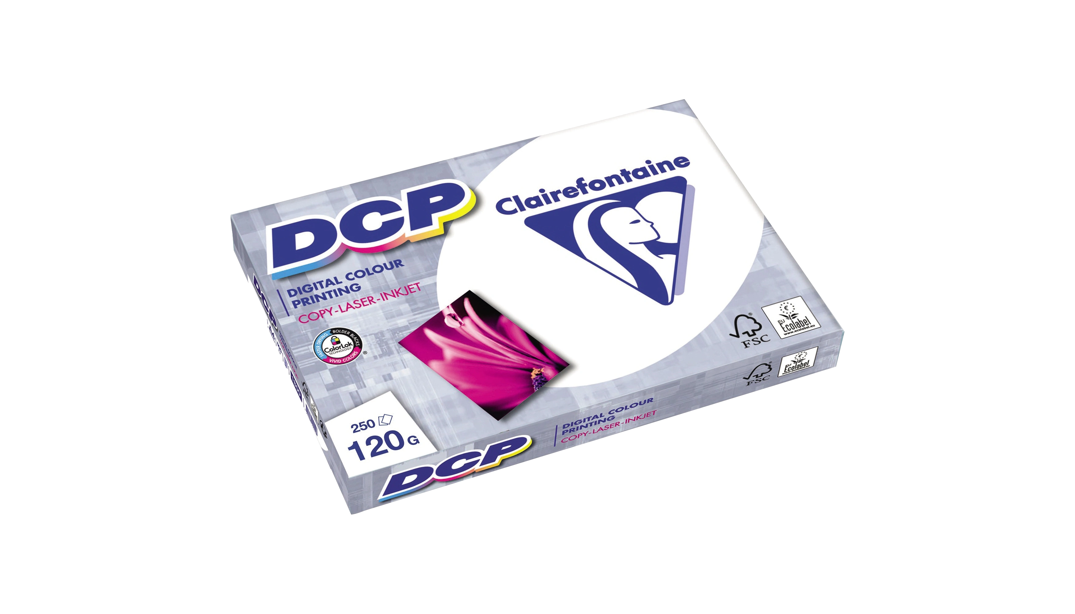 CLAIREFONTAINE Farblaserpapier DCP DIN A4  120 g/m² 250 Blatt/Pack weiß