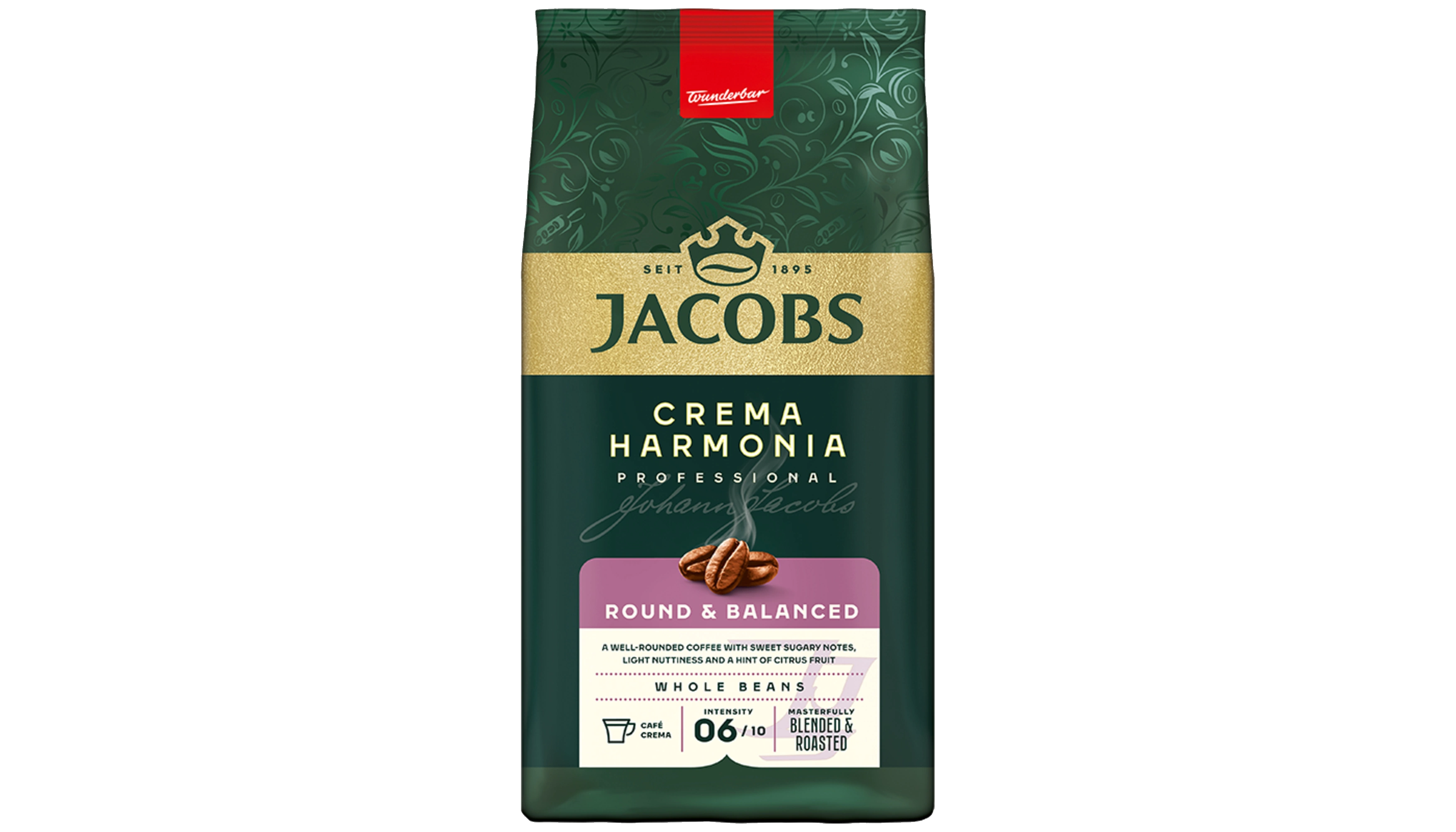 JACOBS Kaffee Crema Harmonia ROUND & BALANCED  ganze Arabicabohnen 1.000 g/Pack