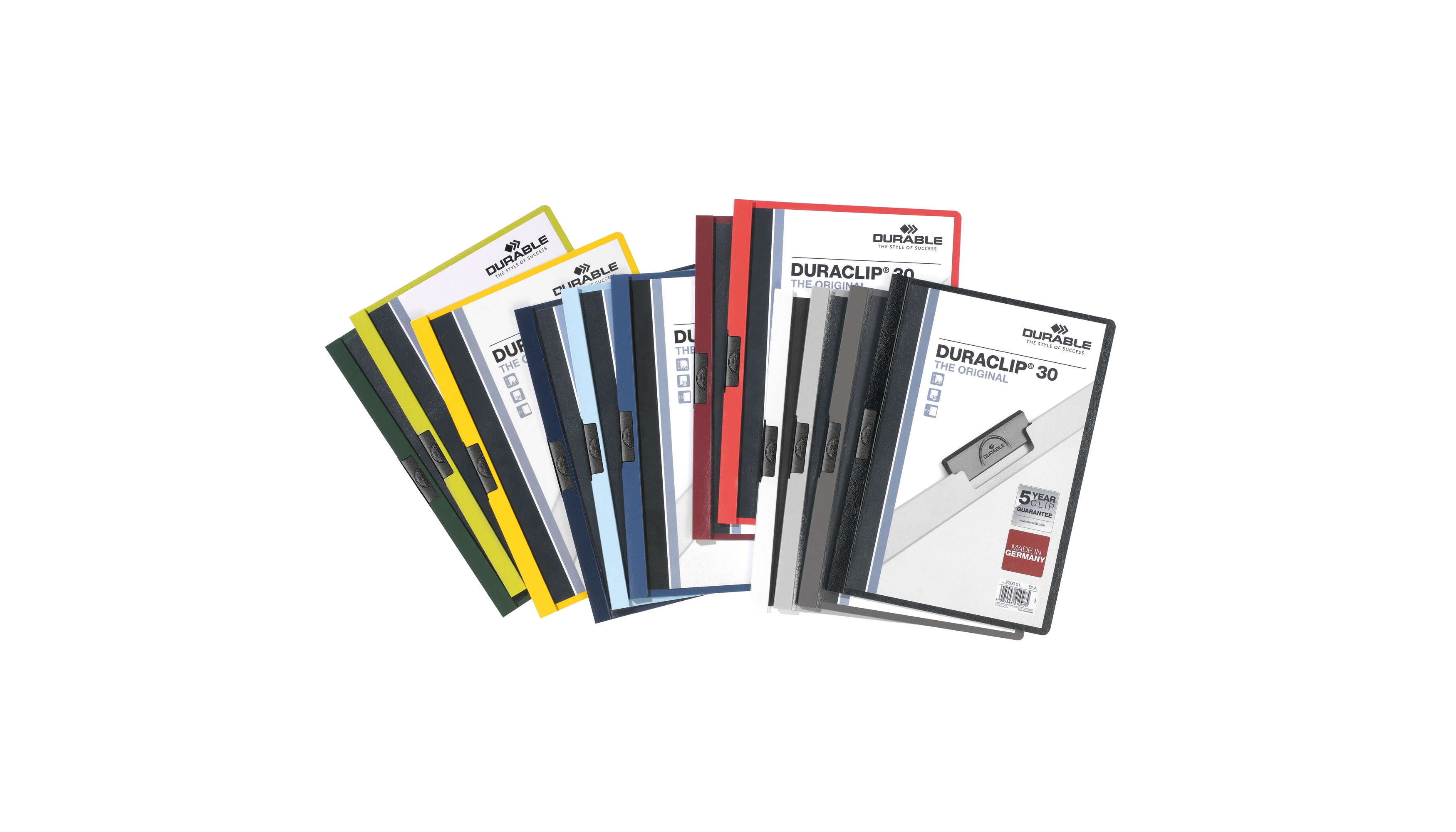 Durable Klemm-Mappe Duraswing Color für 30 Blatt DIN A4, Beutel 5 Stück Durable Klemm-Mappe Duraswing Color für 30 Blatt DIN A4, Beutel 5 Stück