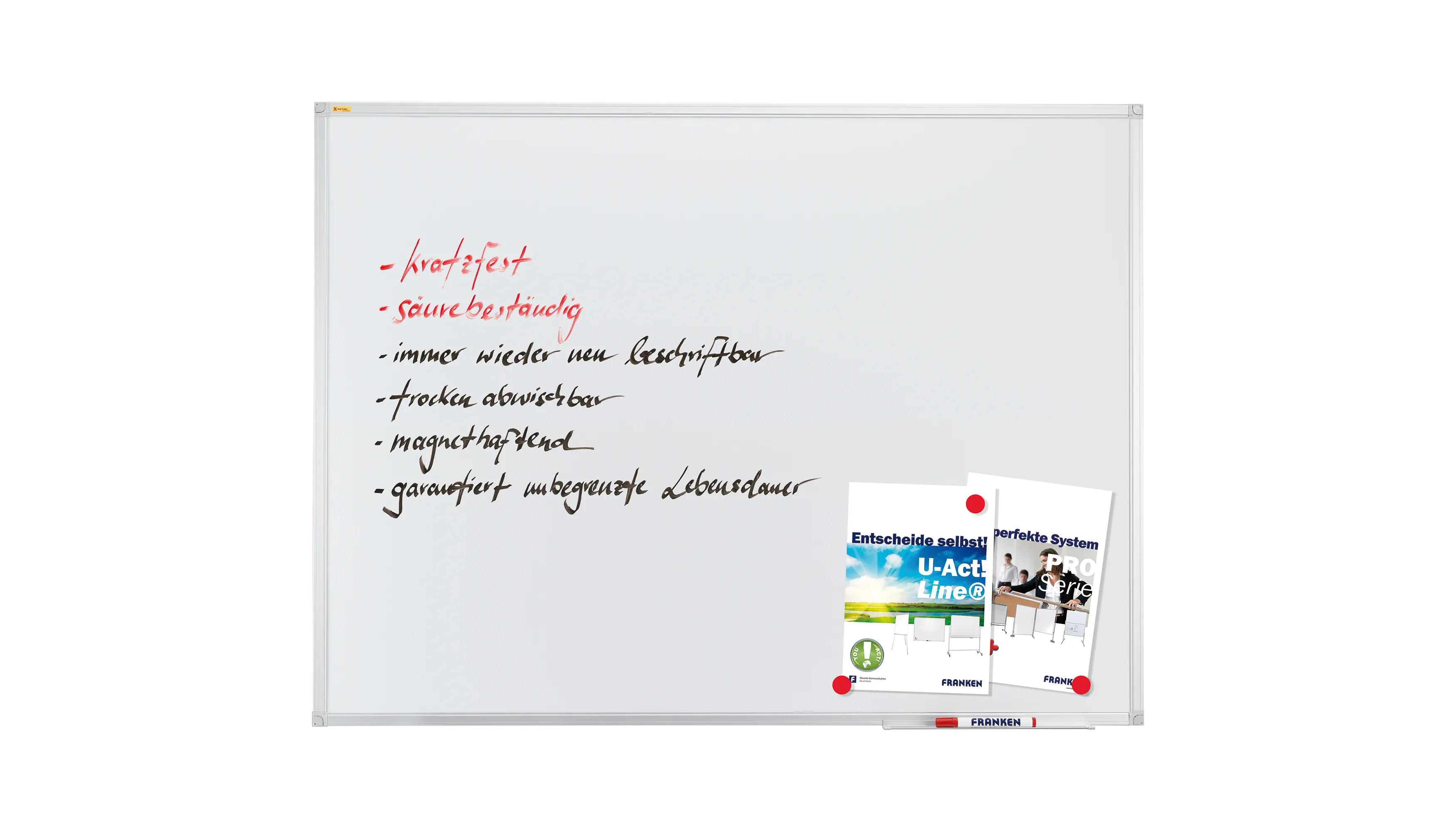 FRANKEN Whiteboard X-tra! Line 120 x 90 cm (B x H) emaliert weiß
