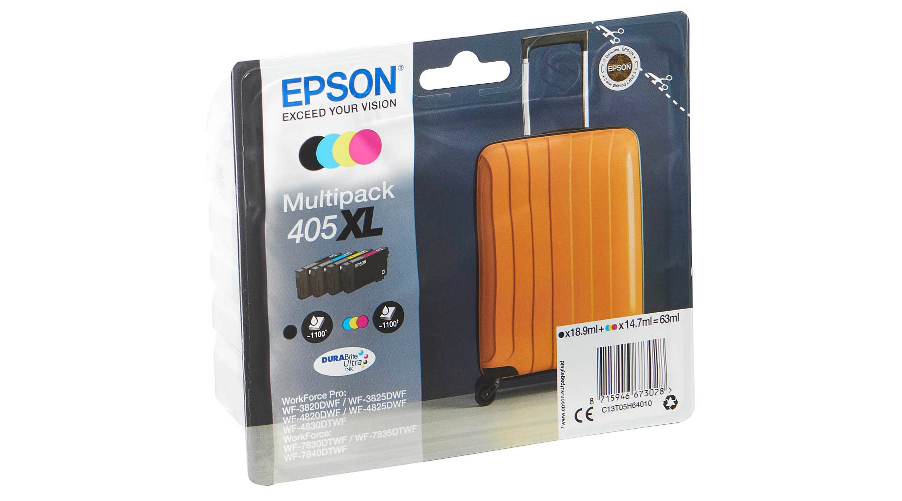 EPSON 405XL / T05H6 4 Stück/Pack schwarz, cyan, magenta, gelb 