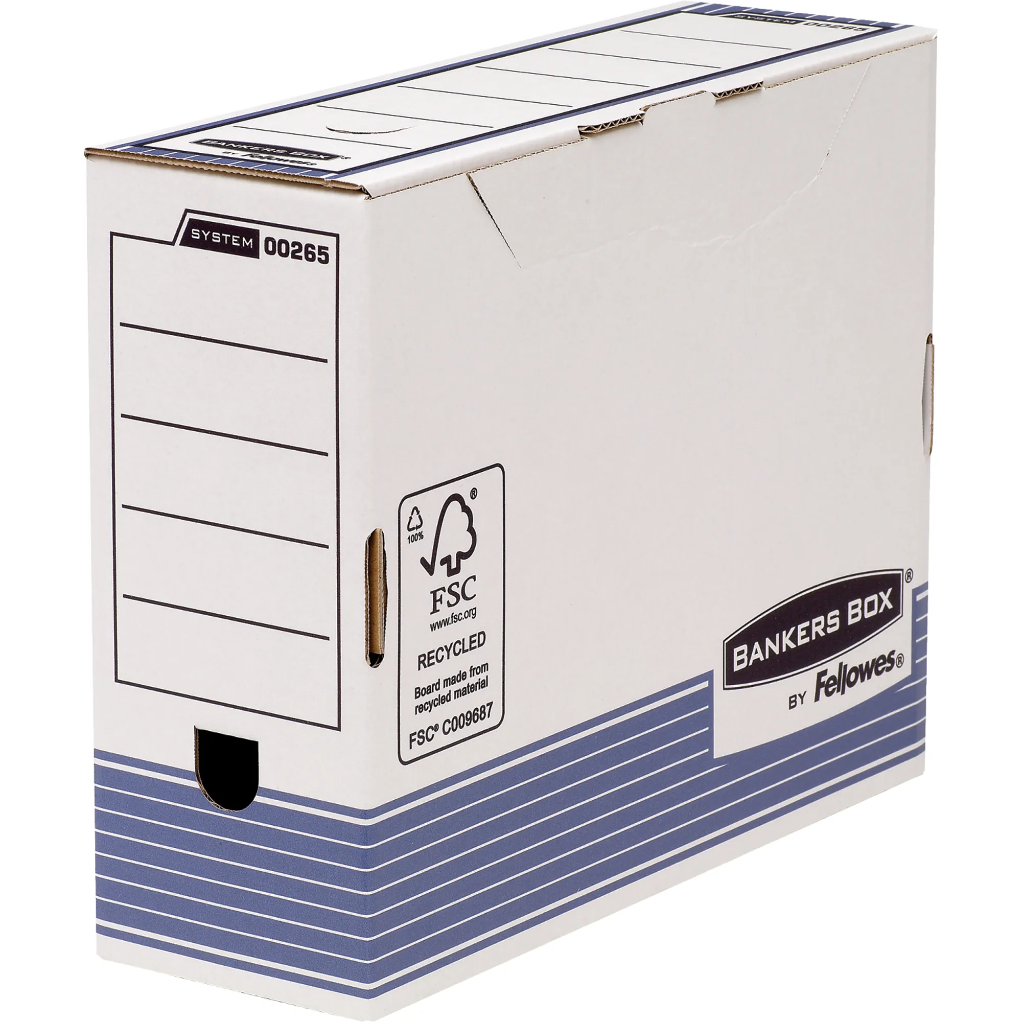 BANKERS BOX Archivbox System weiß, blau 8,5 x 32,7 x 26,5 cm